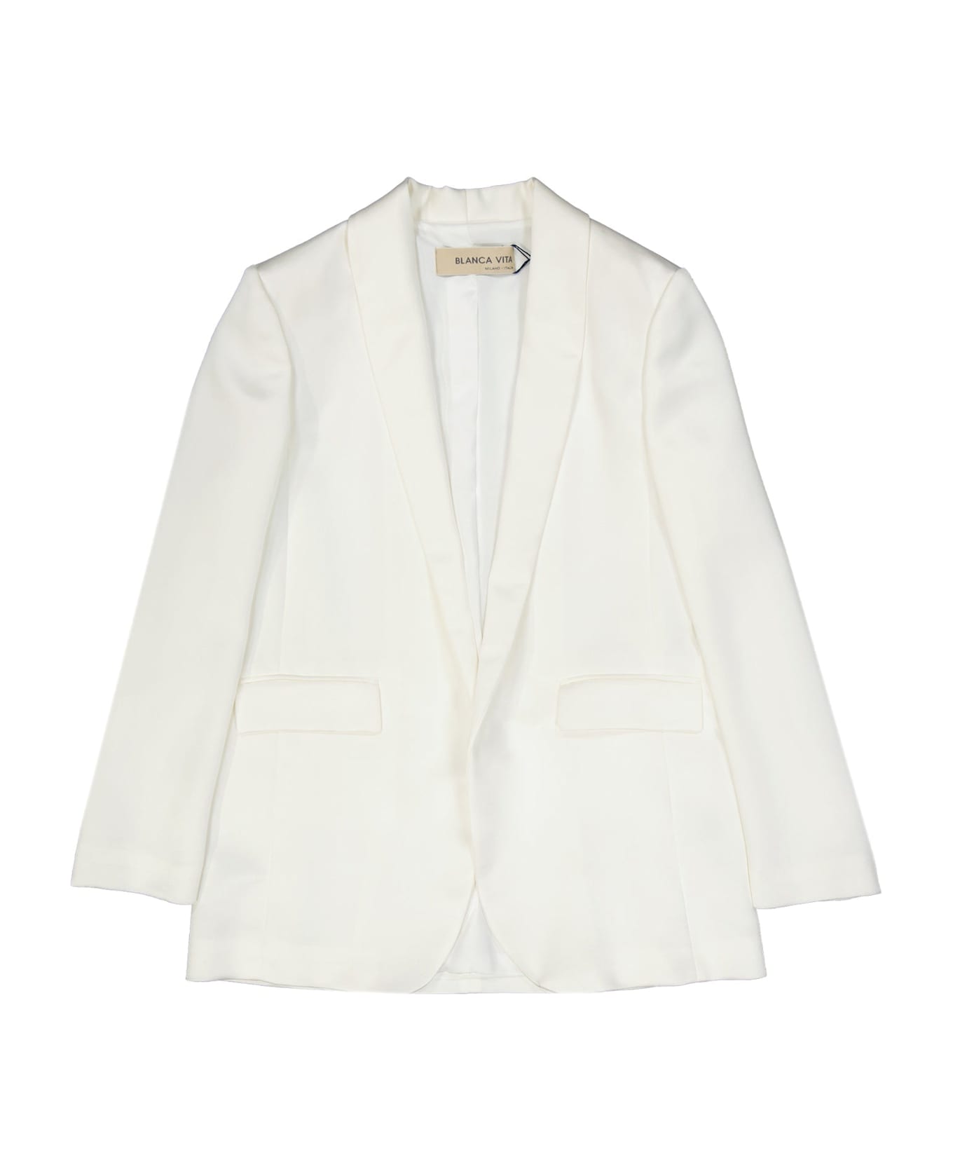 Blanca Vita Satin Effect Jacket - White