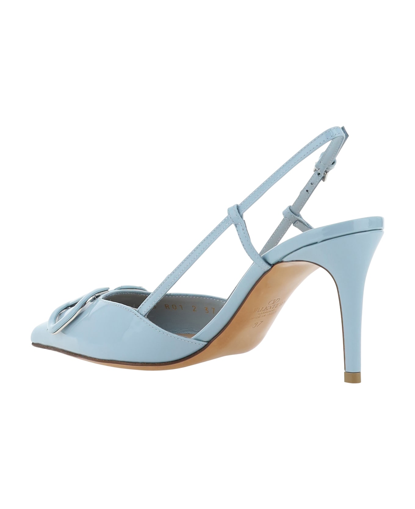 Valentino Garavani Vlogo Pumps Slingback - Blu Porcellana