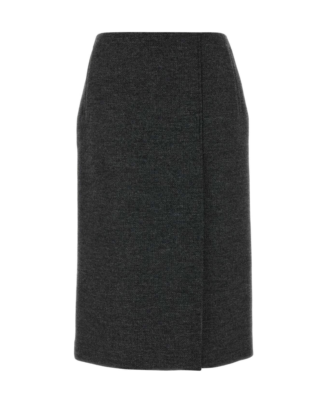 Prada Charcoal Wool Skirt - ARDESIA