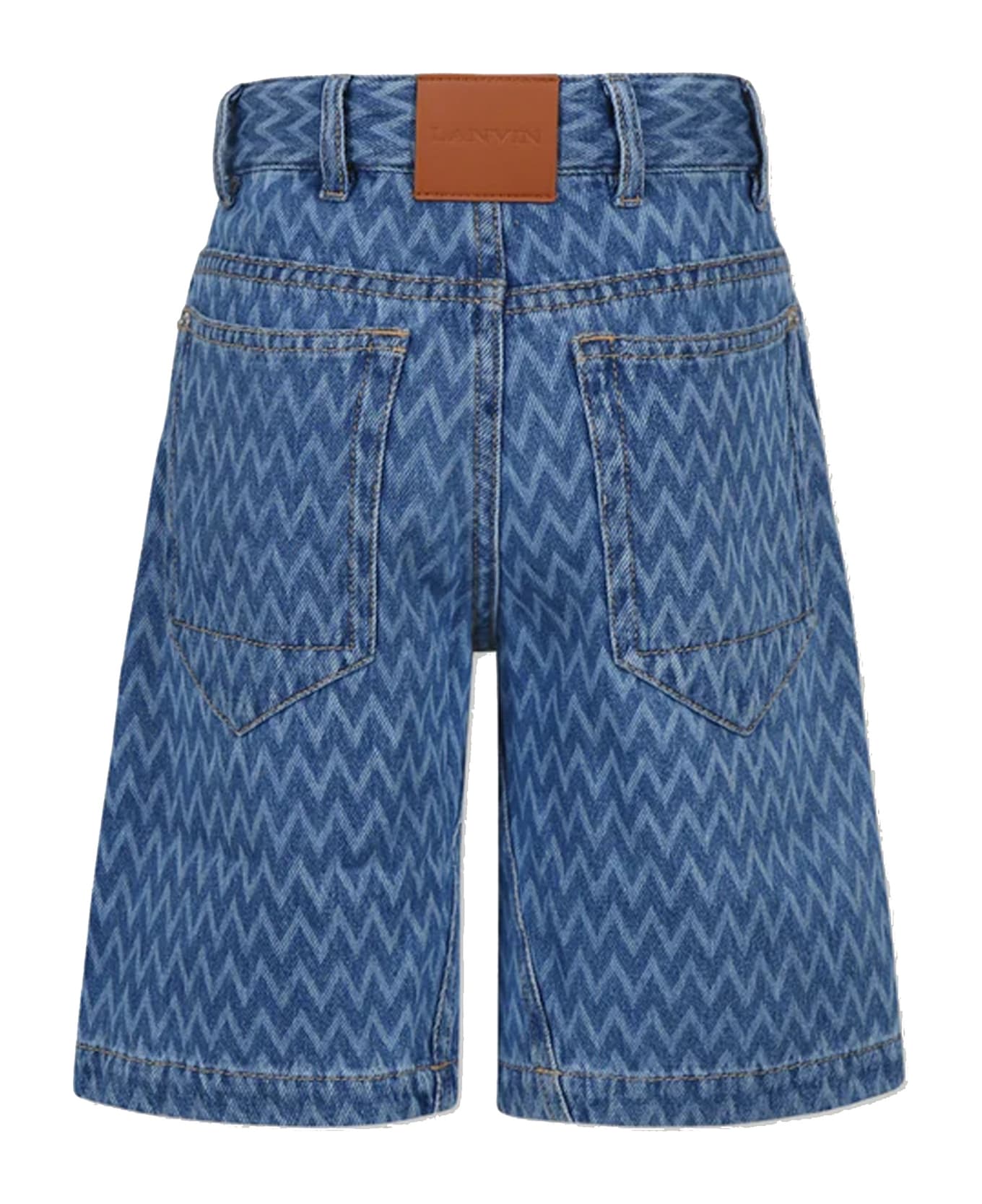 Lanvin Denim Shorts For Boy With Logo - Denim
