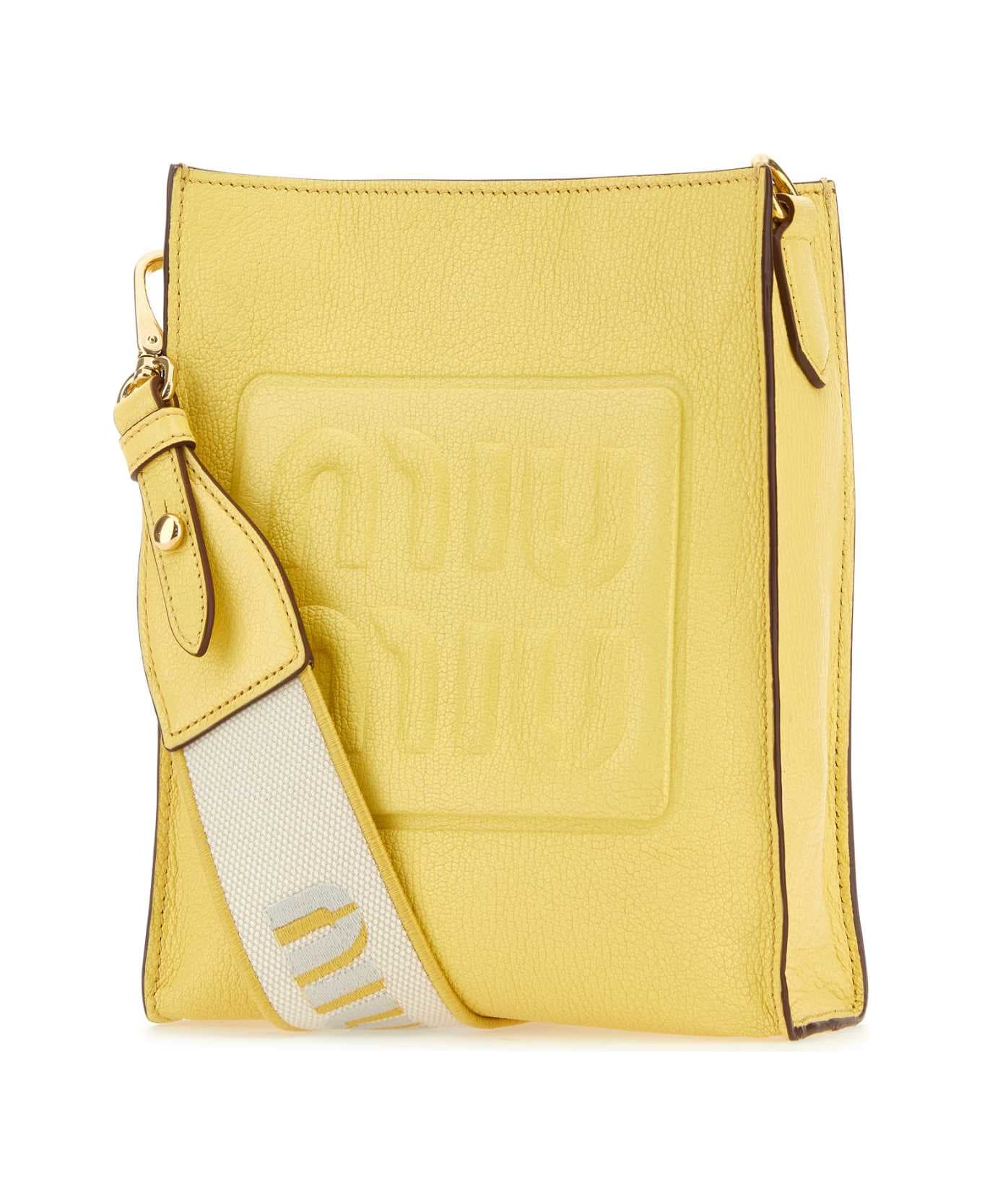 Miu Miu Yellow Leather Crossbody Bag - LIMONE