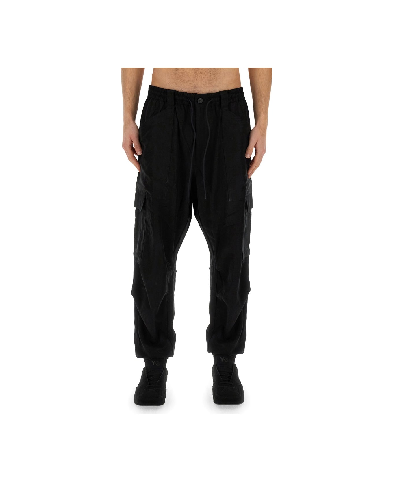 Y-3 Jogging Pants With Pockets - BLACK