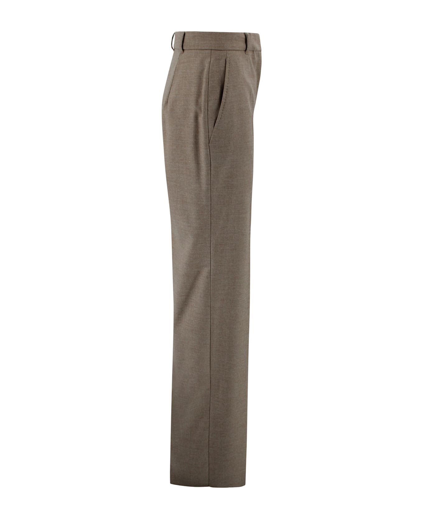 Max Mara Studio Stretch Flannel Trousers - Beige