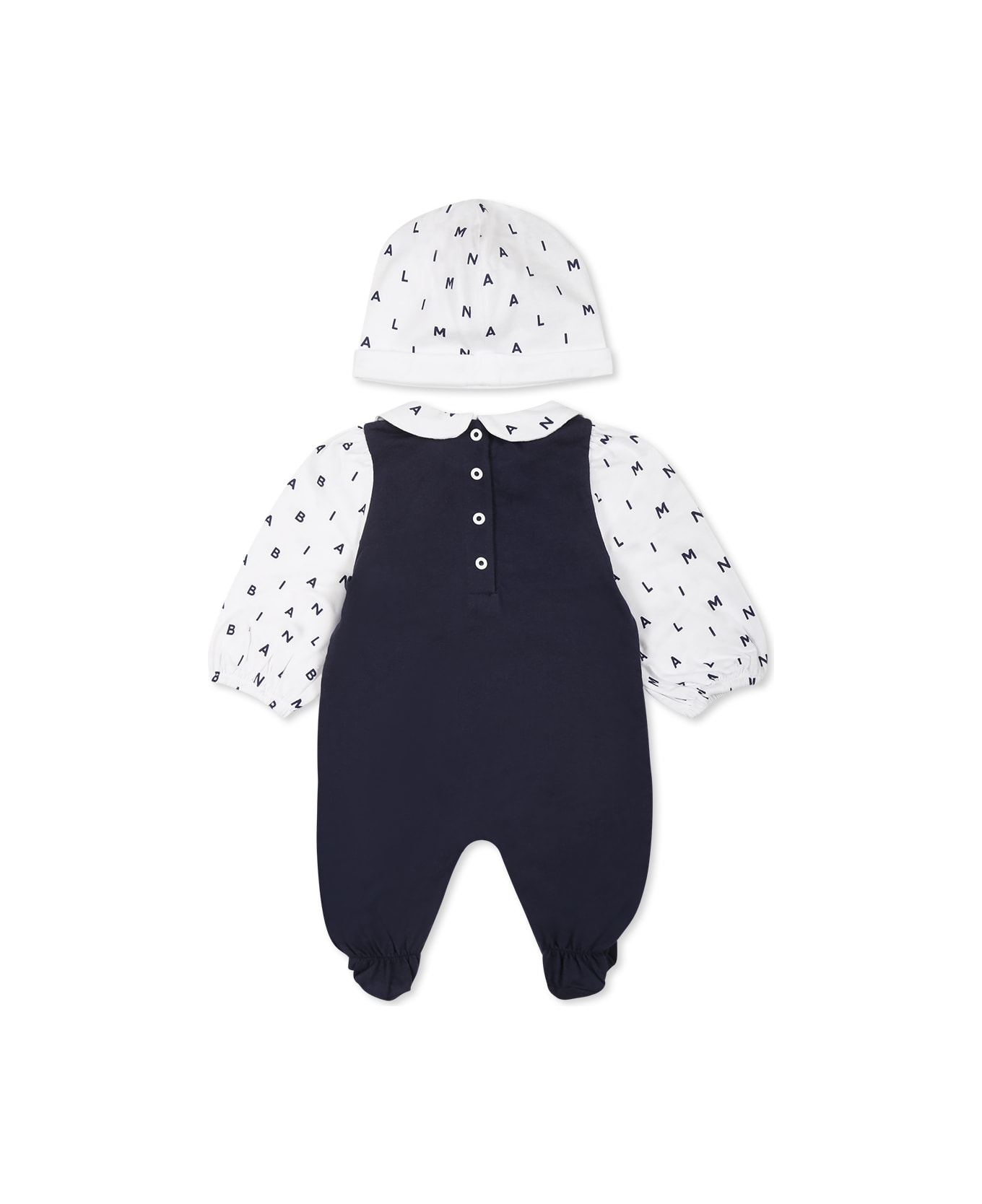 Balmain Blue Babygrow Set For Baby Girl With Logo - Pink
