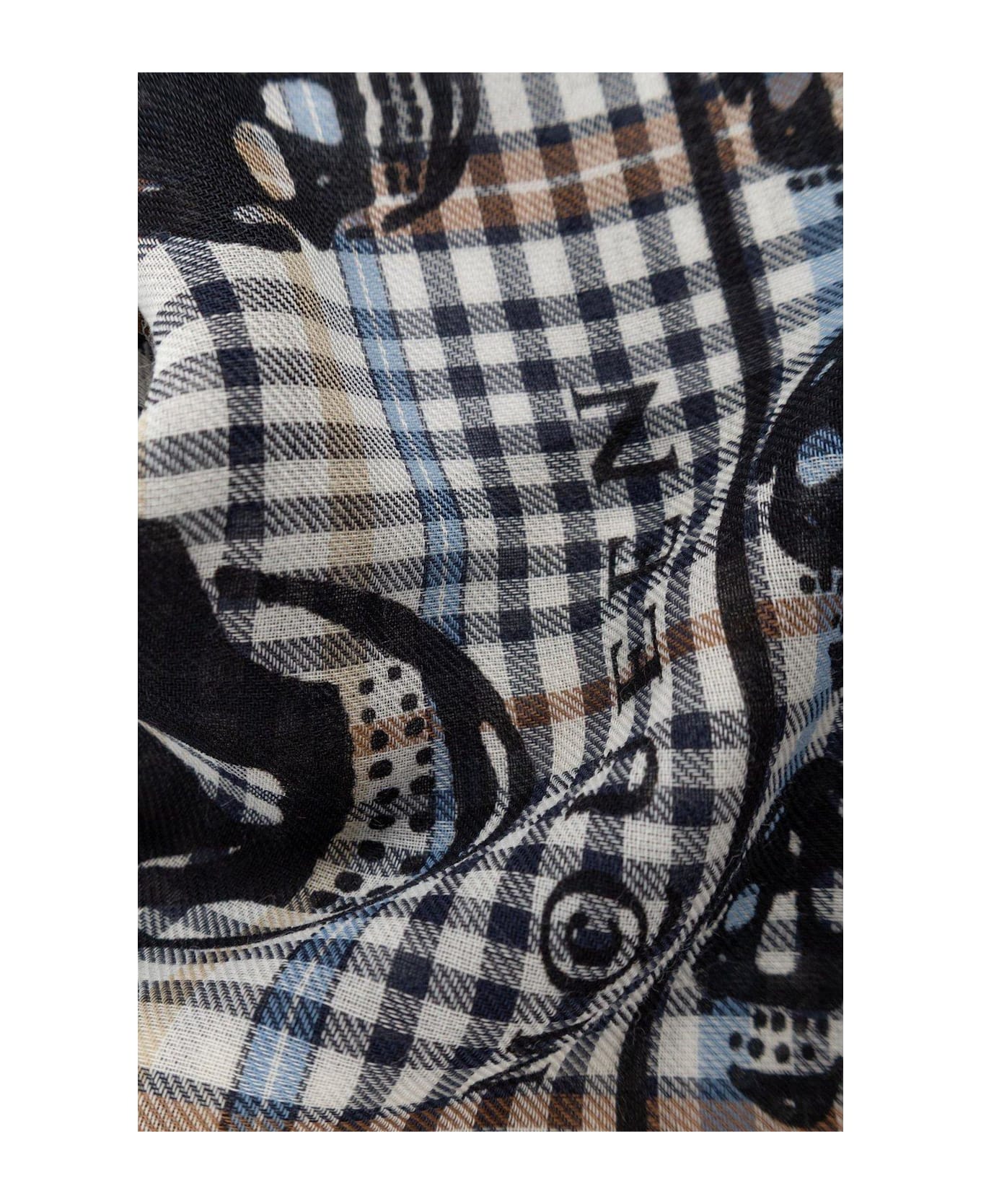 Alexander McQueen Checkered Frayed-edge Scarf - Beige