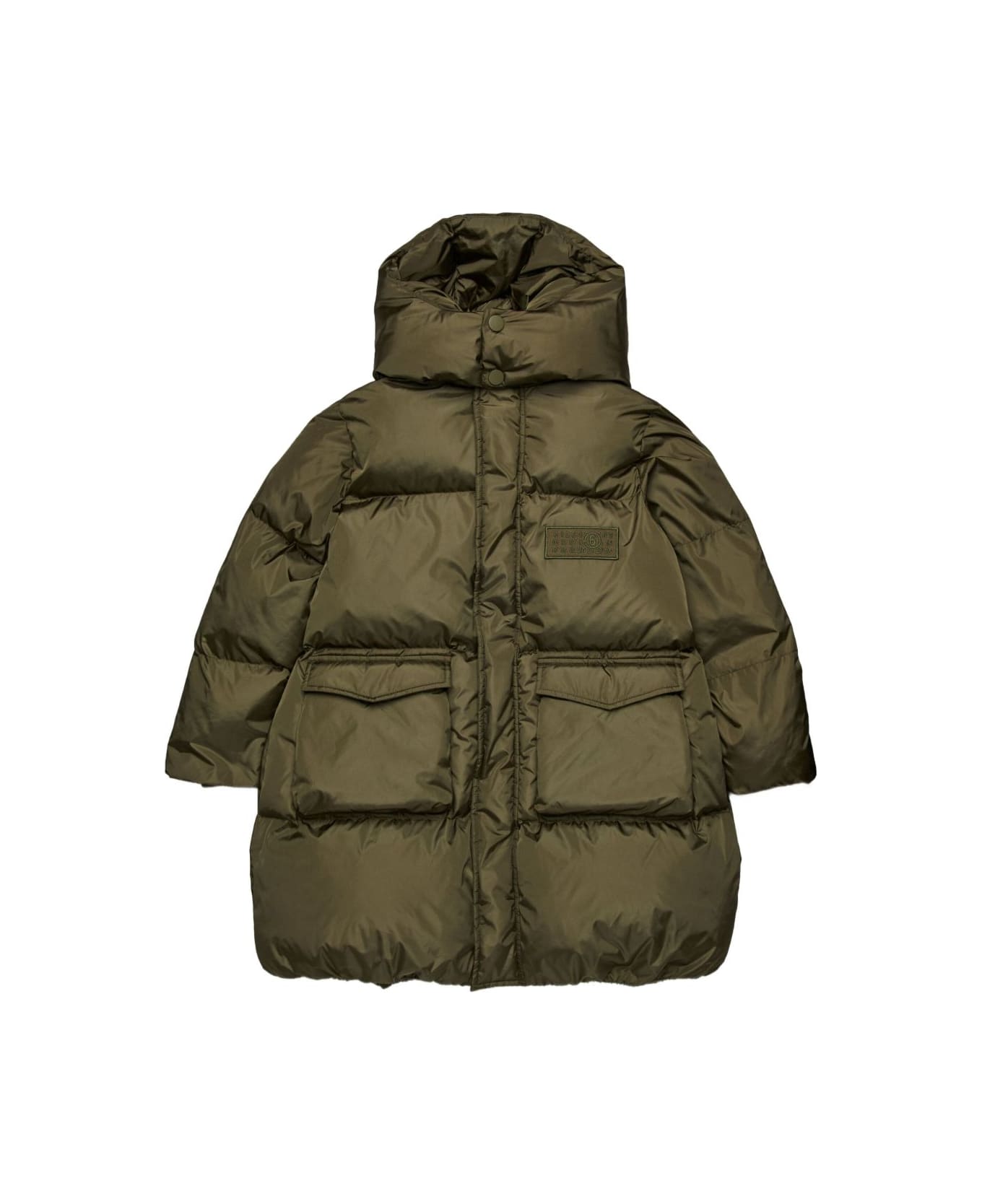 MM6 Maison Margiela Kids Coat With Logo Application - Green