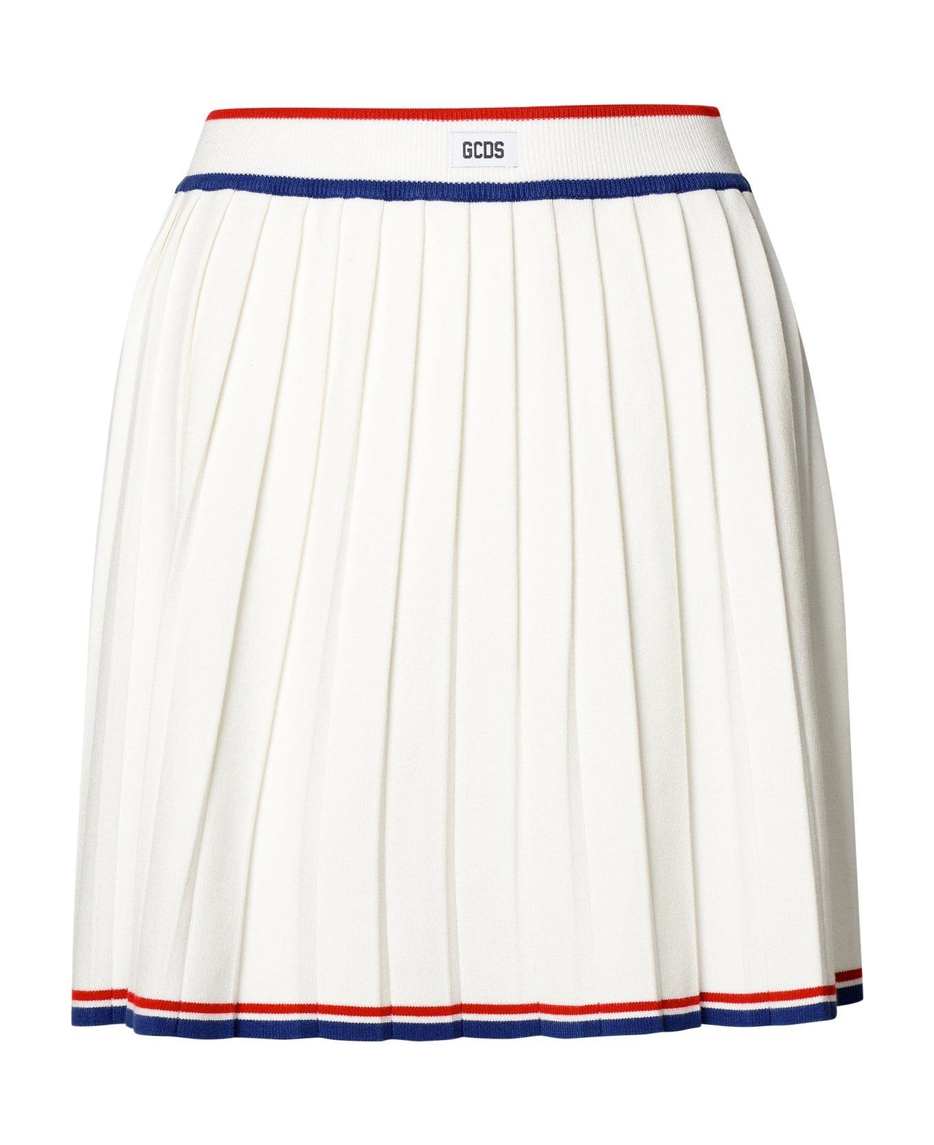 GCDS High Waist Pleated Skirt - WHITE スカート