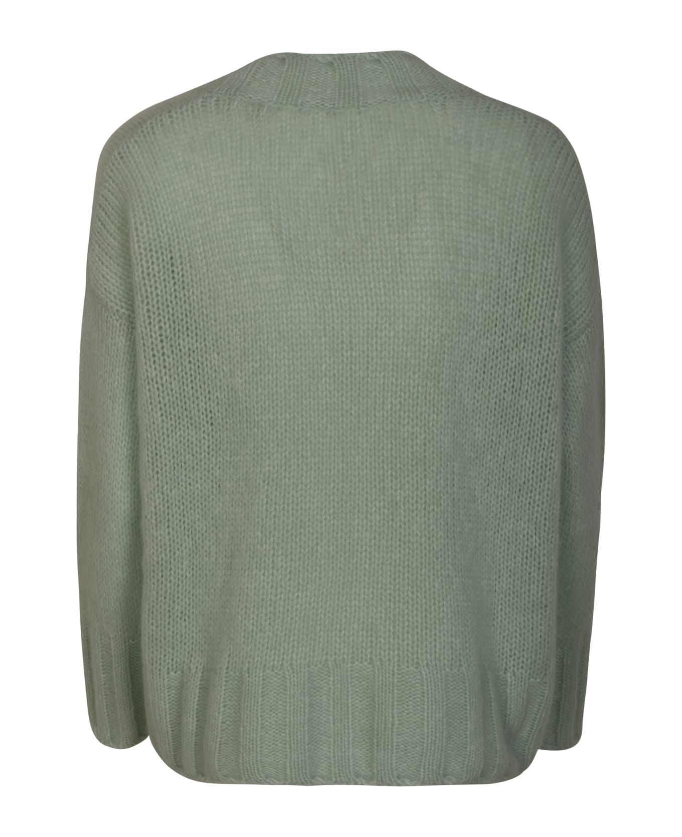 Saverio Palatella V-neck Fringe Knit Sweater - Green Water