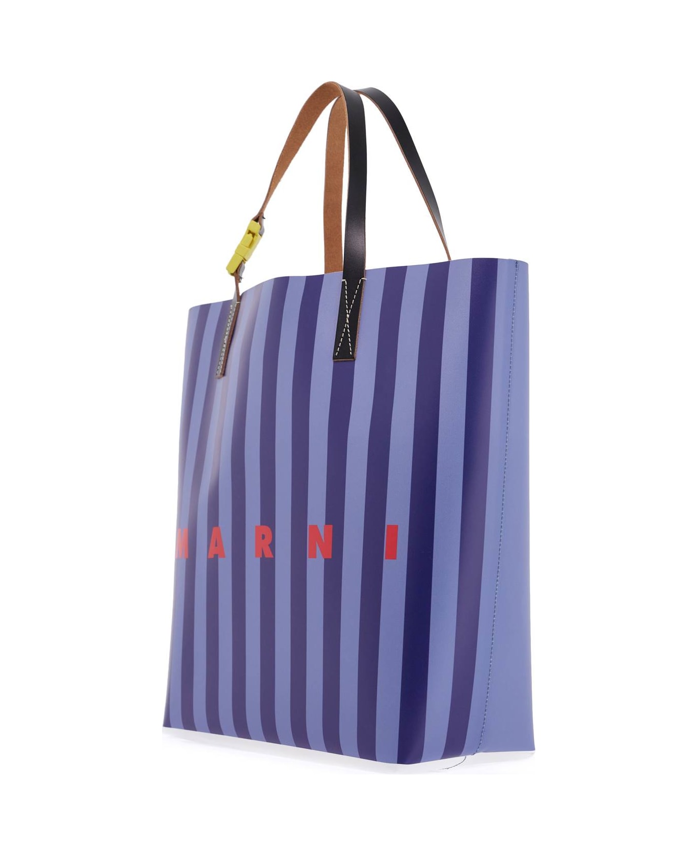 Marni Striped Tribeca Tote Bag - Opal/estateblue