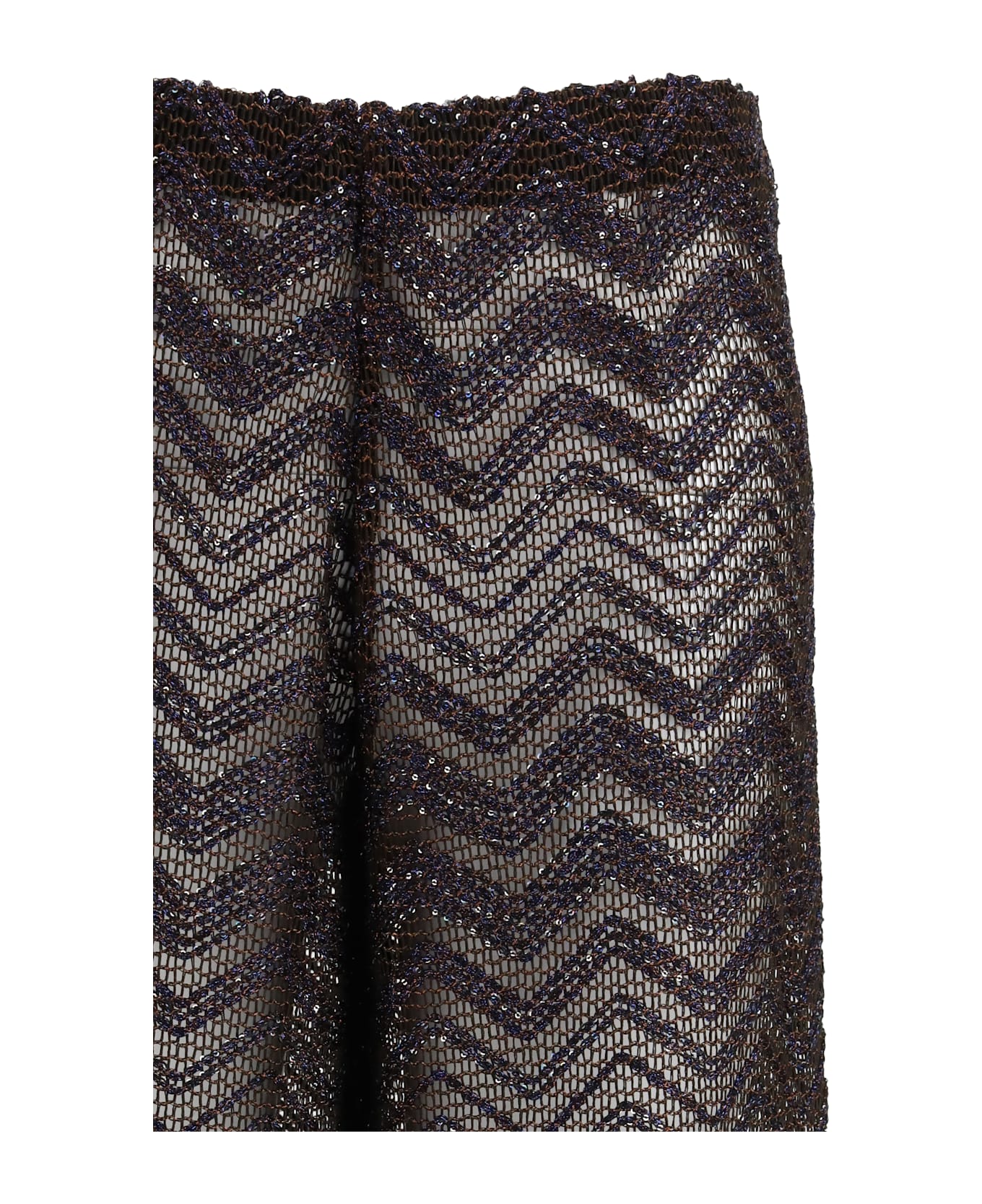 Missoni Wide Zigzag Mesh Trousers With Sequins ボトムス