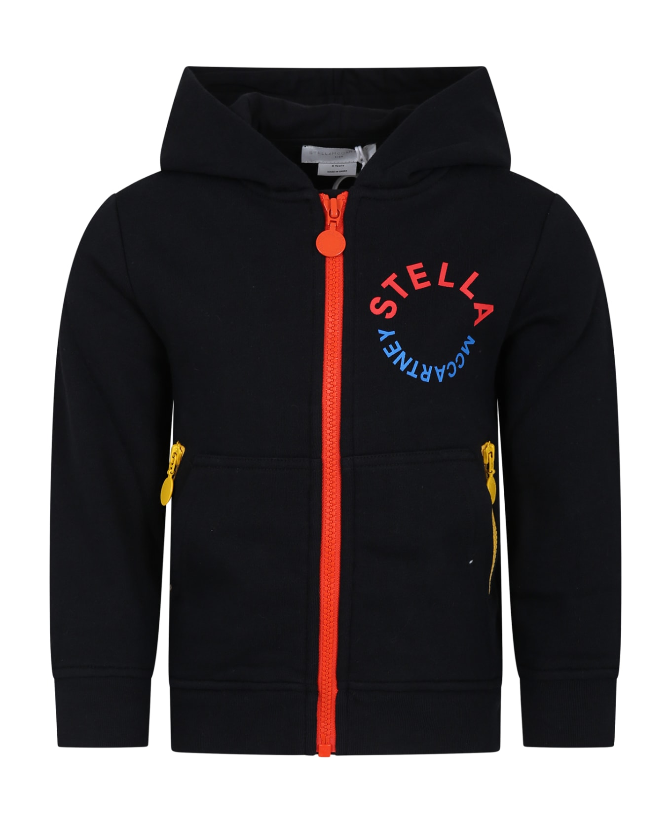 Stella McCartney Kids Black Sweatshirt For Kids With Logo - Black ニットウェア＆スウェットシャツ