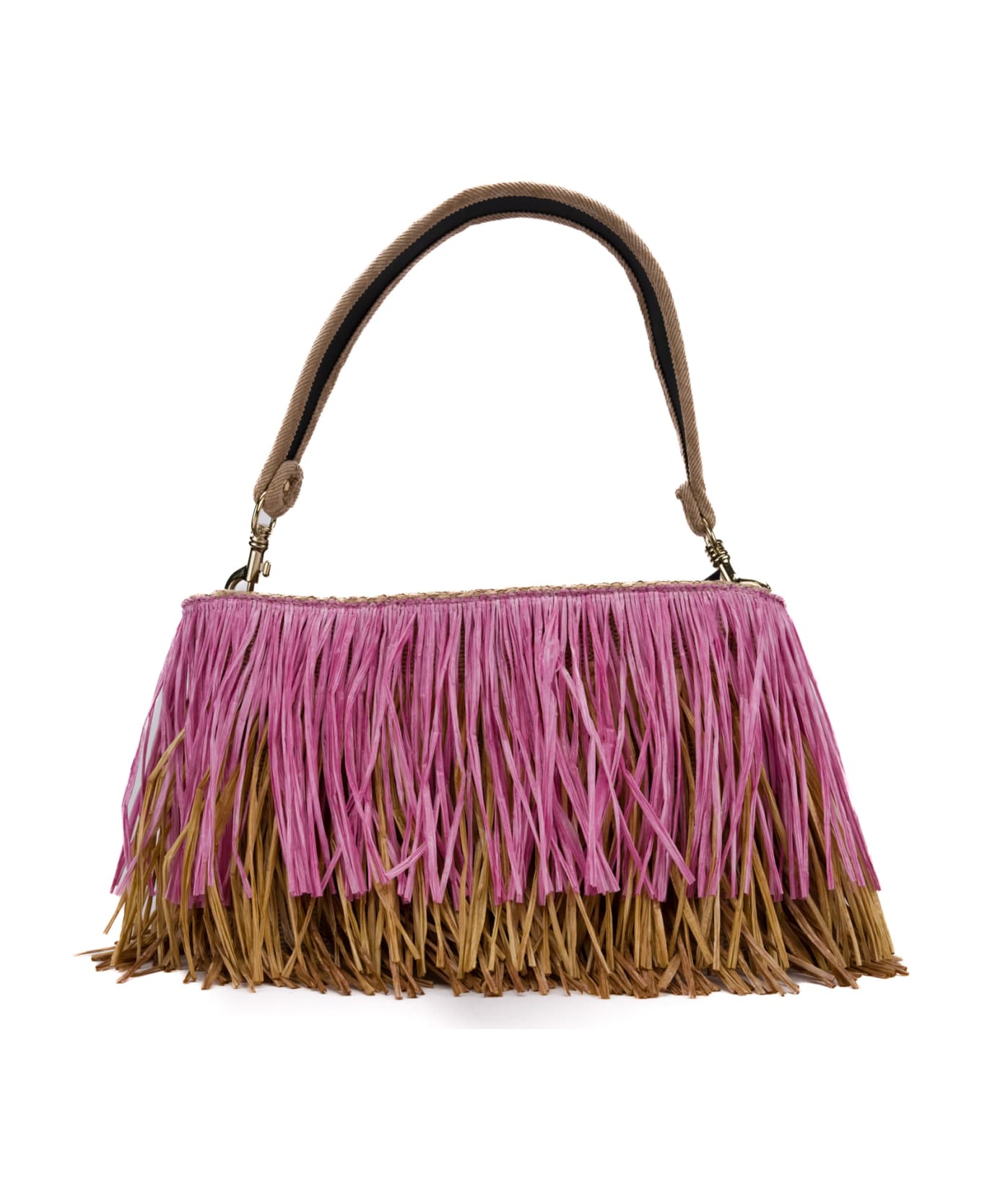 Viamailbag Jasmine Fringe Bag - Pink/natural