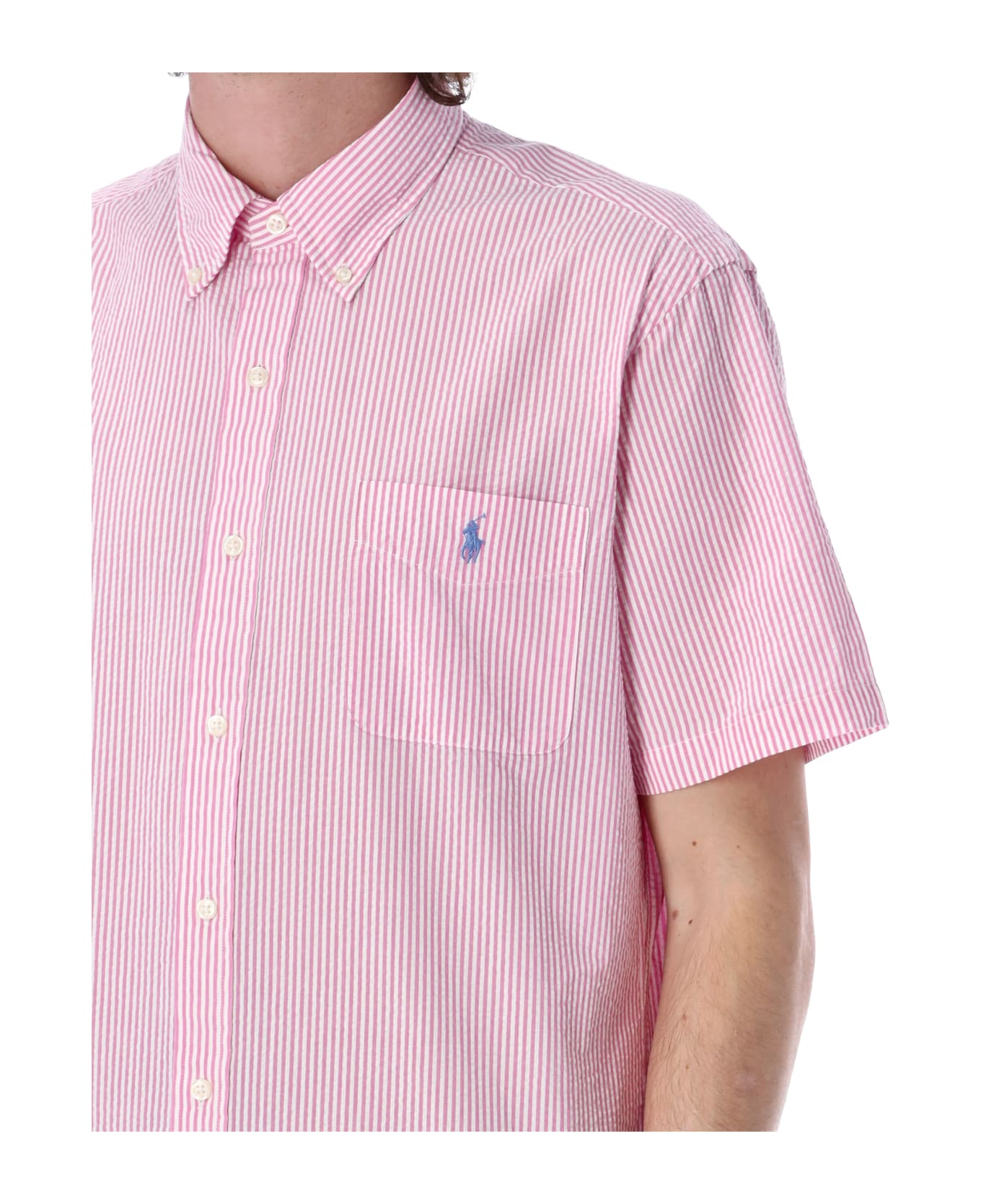 Ralph Lauren Wrinkle S/s Shirt - 2604H ROSE/WHITE