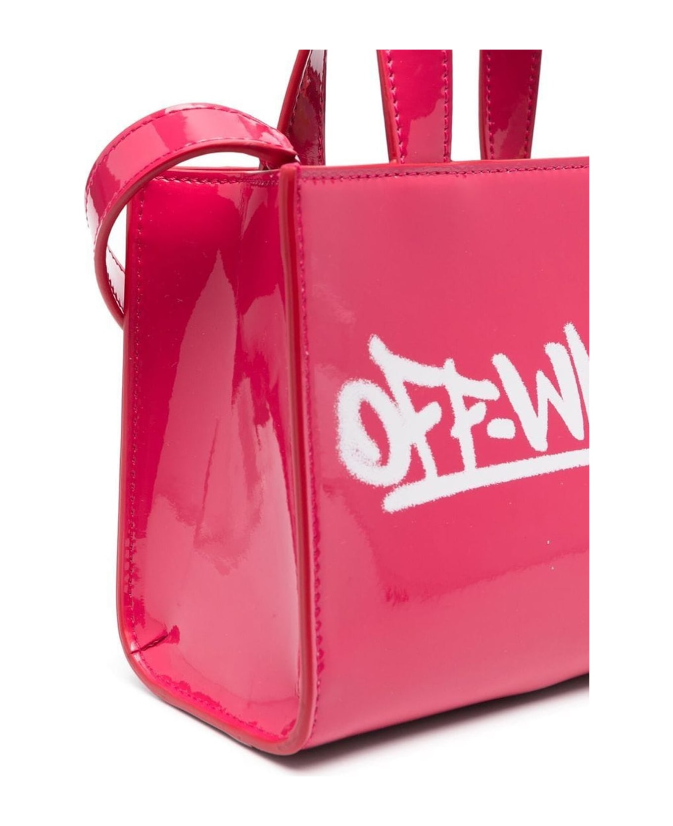 Off-White Girl's Graffiti Faux Patent Leather Mini Bag