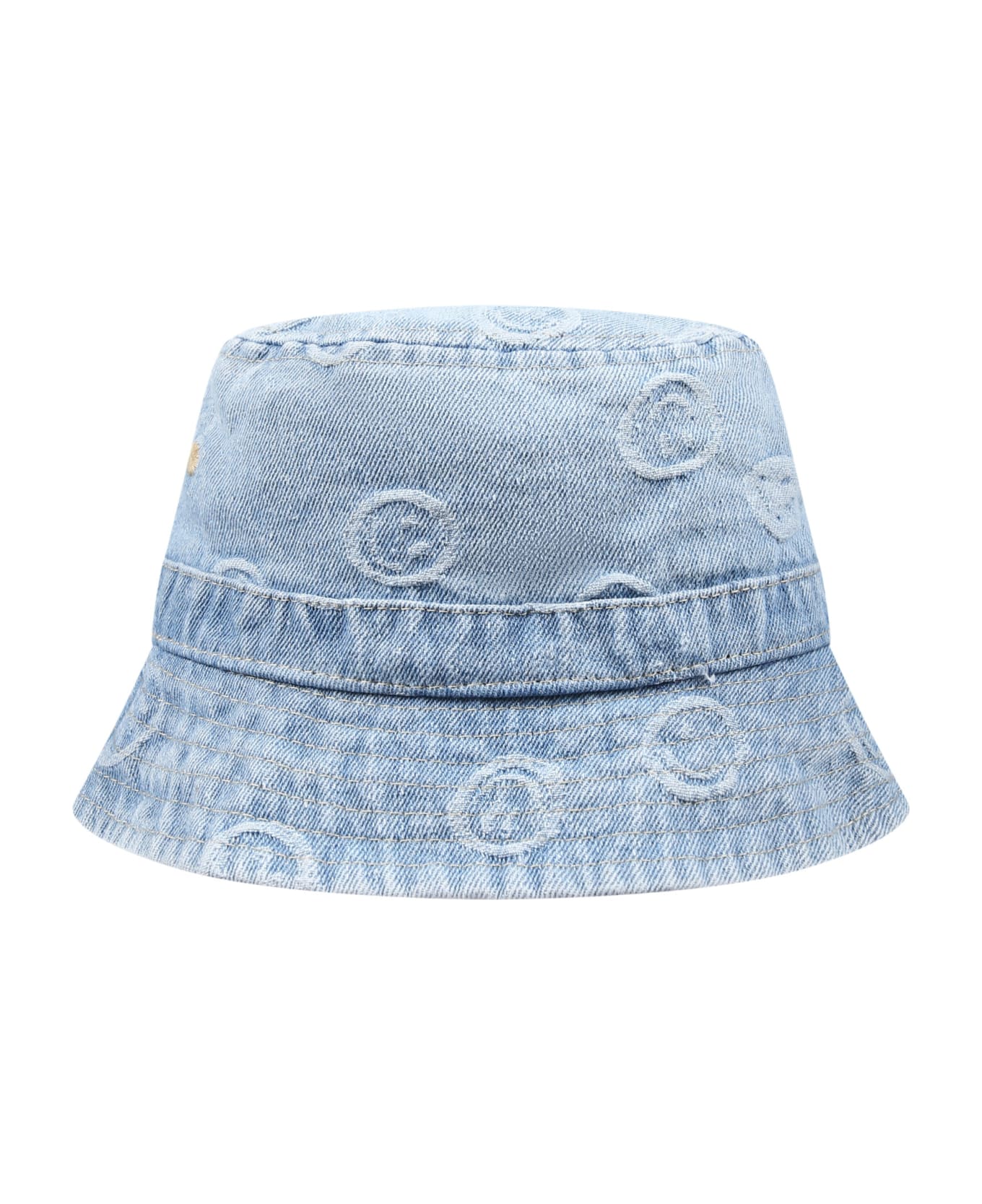 Molo Denim Sky Blue Cloche For Kids With Smile - Denim アクセサリー＆ギフト