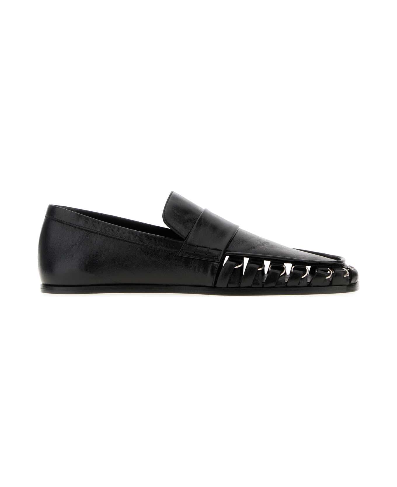 Jil Sander Black Leather Nikki Loafers - BLACK