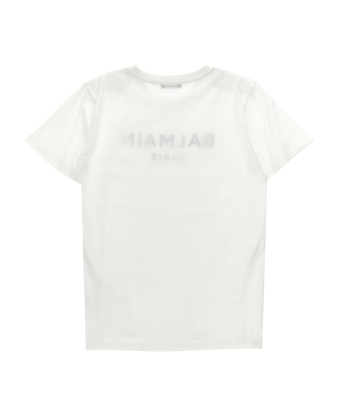 Balmain Sequins Logo T-shirt - White/Black
