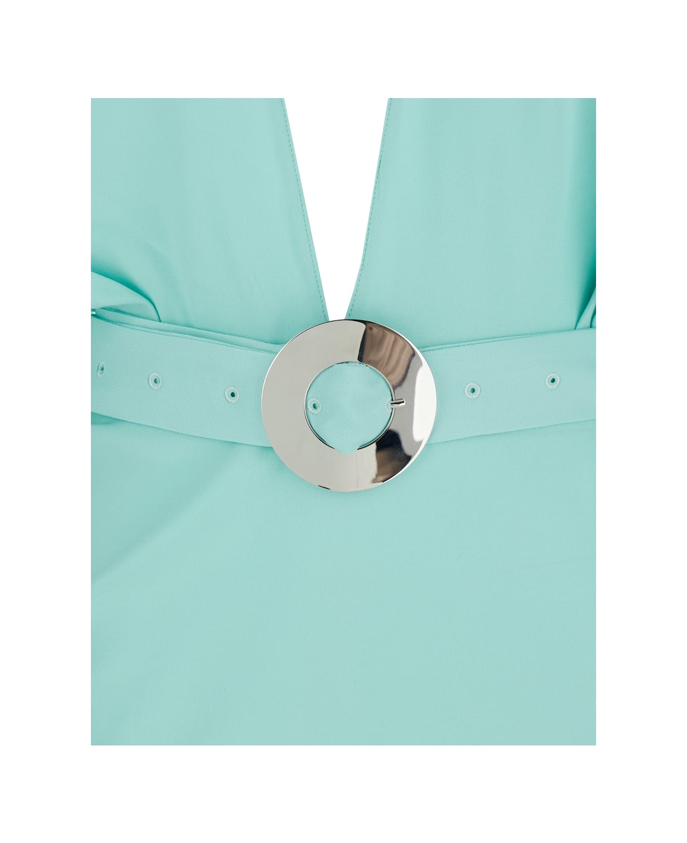 Taller Marmo 
florida
 Light Blue Mini Dress With Adjustable Belt On The Front And Maxi Bow On The Rear In Tech Fabric Woman - Light blue