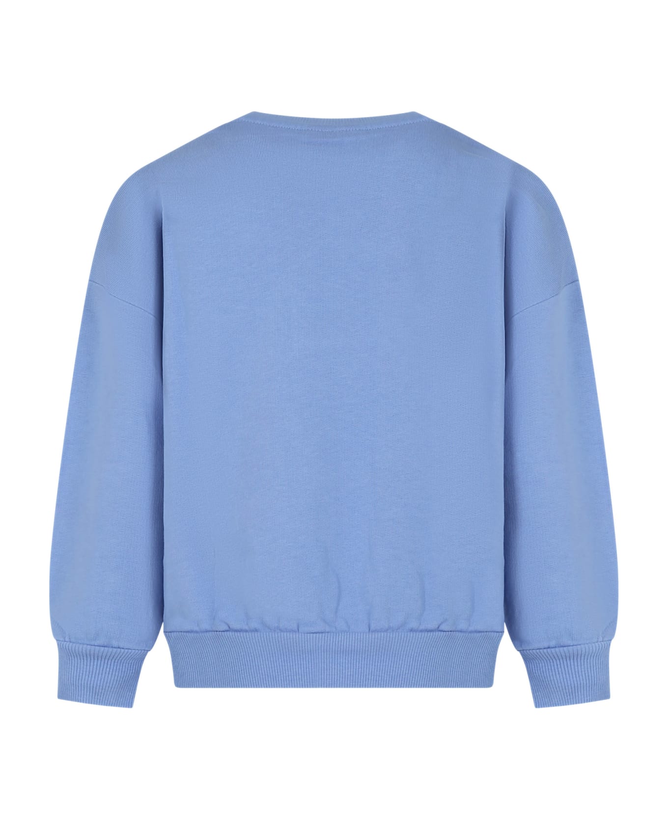 Mini Rodini Light Blue Sweatshirt For Kids With Dog - Light Blue ニットウェア＆スウェットシャツ