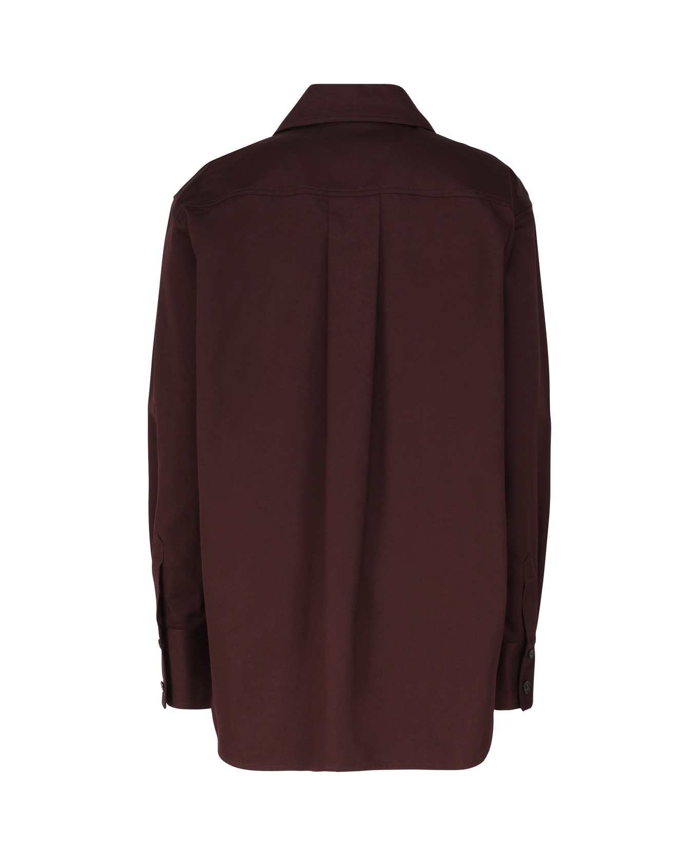 Saint Laurent Saharienne Cotton Shirt - AUBERGINE