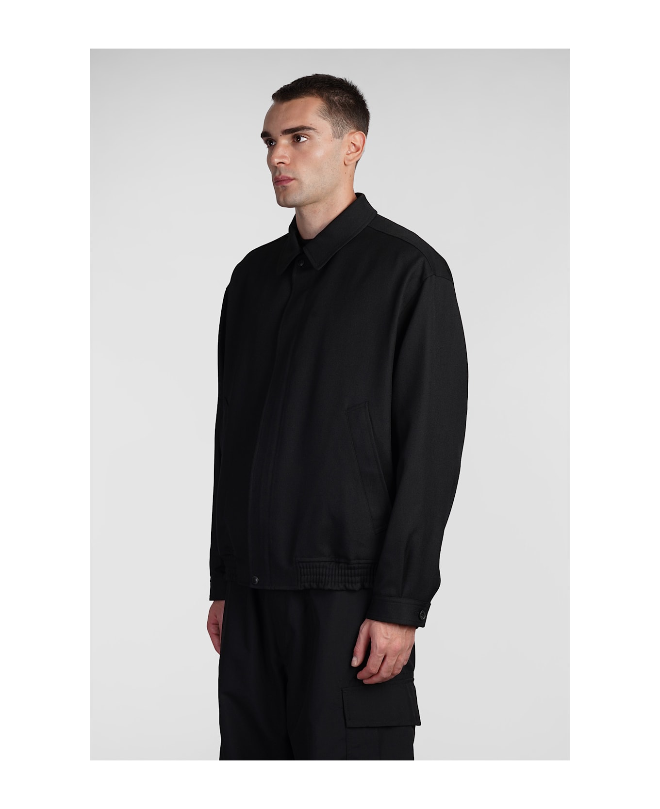 Comme des Garçons Homme Casual Jacket In Black Wool - black