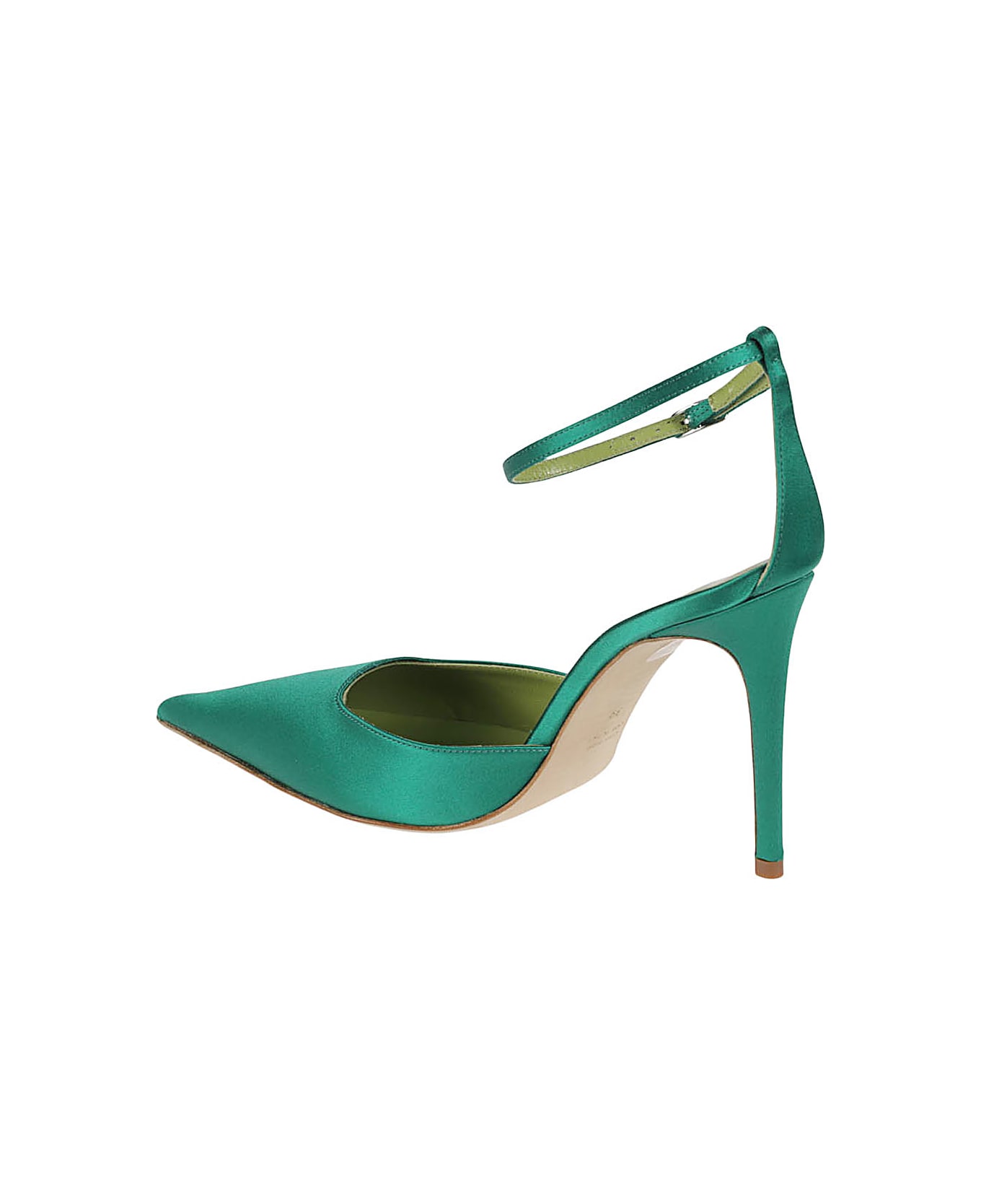 Lella Baldi Satin Pumps - Green