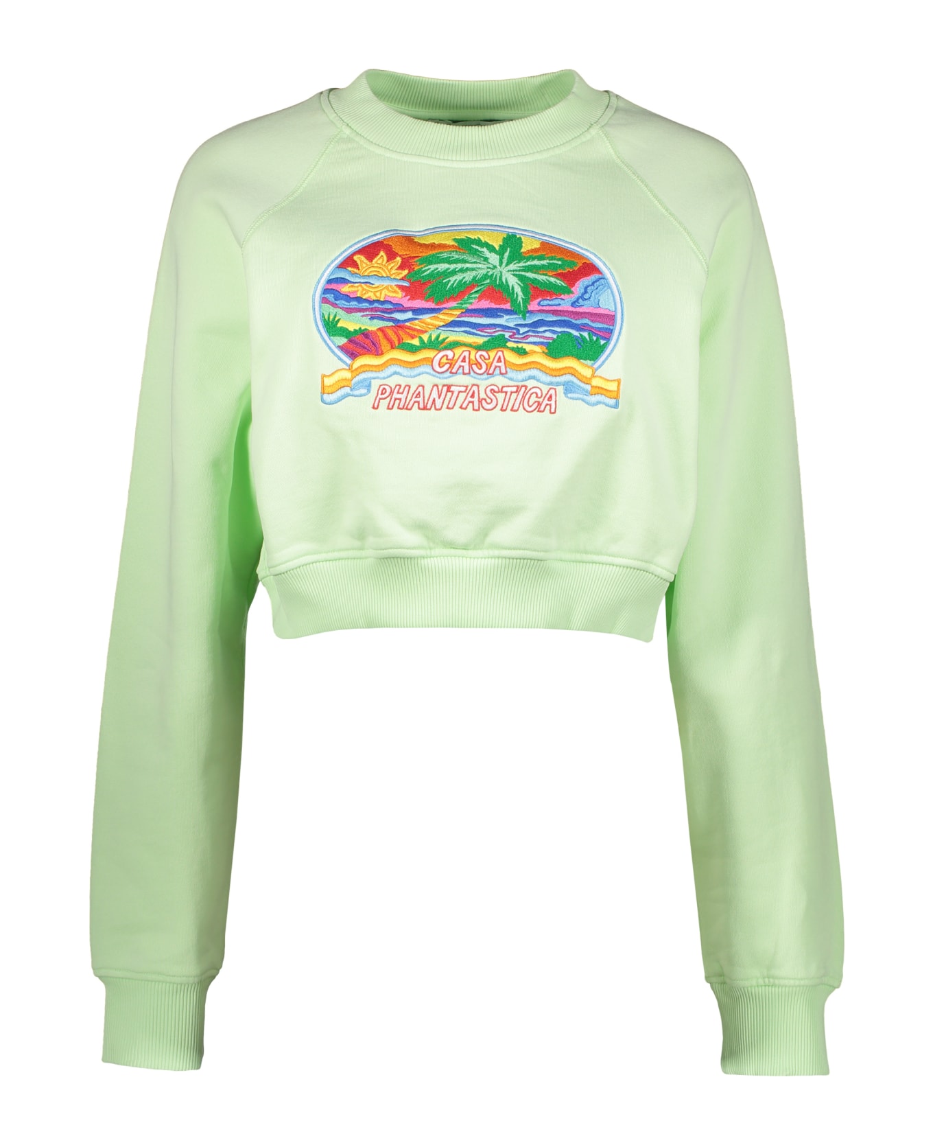Casablanca Cropped Sweatshirt With Patch - green