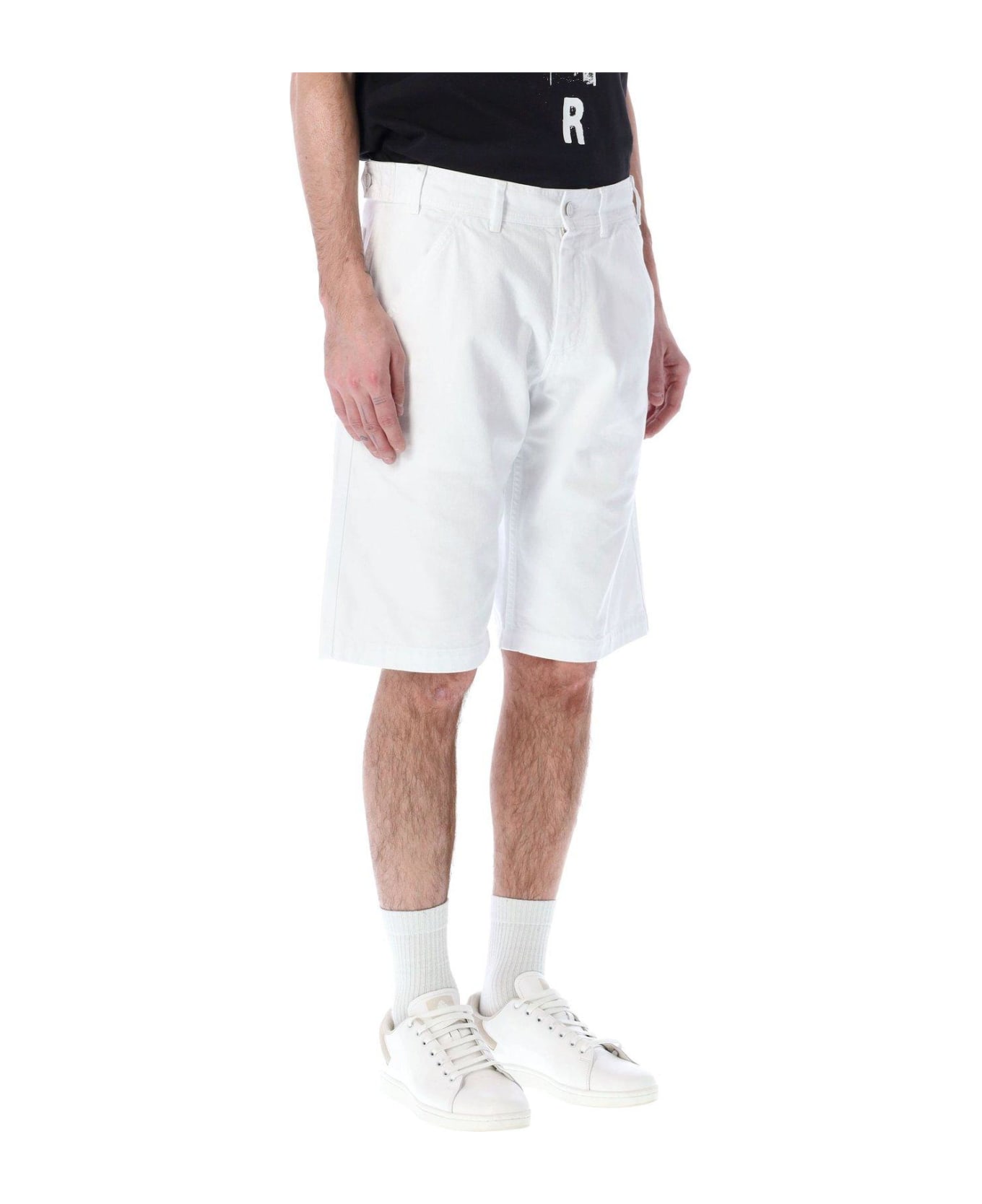 Raf Simons Logo Patch Skate Bermuda Shorts - White