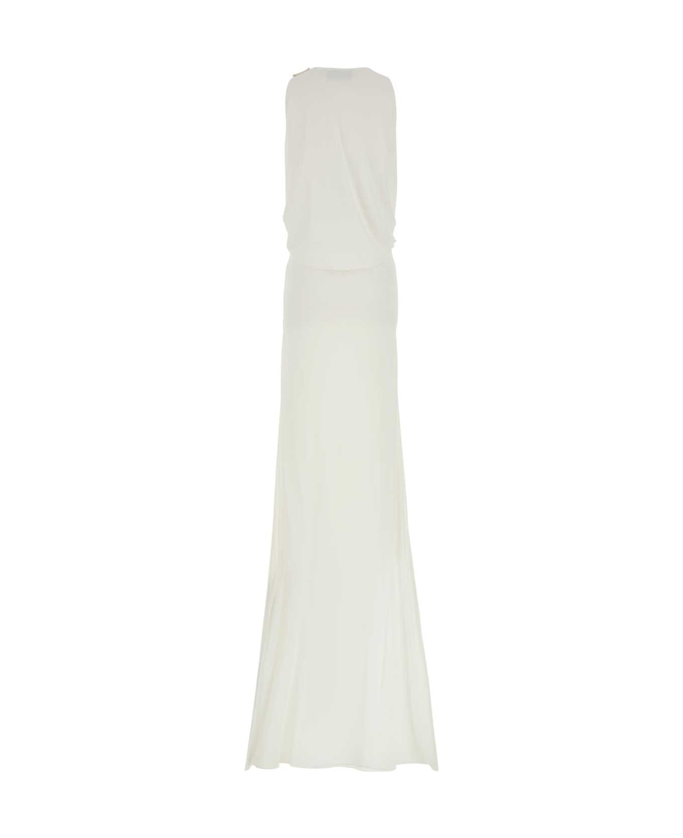 Gucci White Crepe Long Dress - SOFTWHITE
