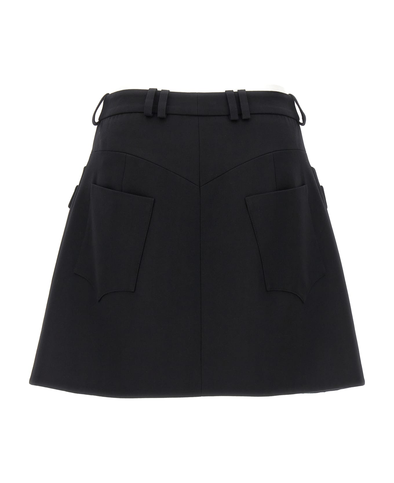Balmain 2 Pockets Gdp Trapeze Mini Skirt - Black スカート