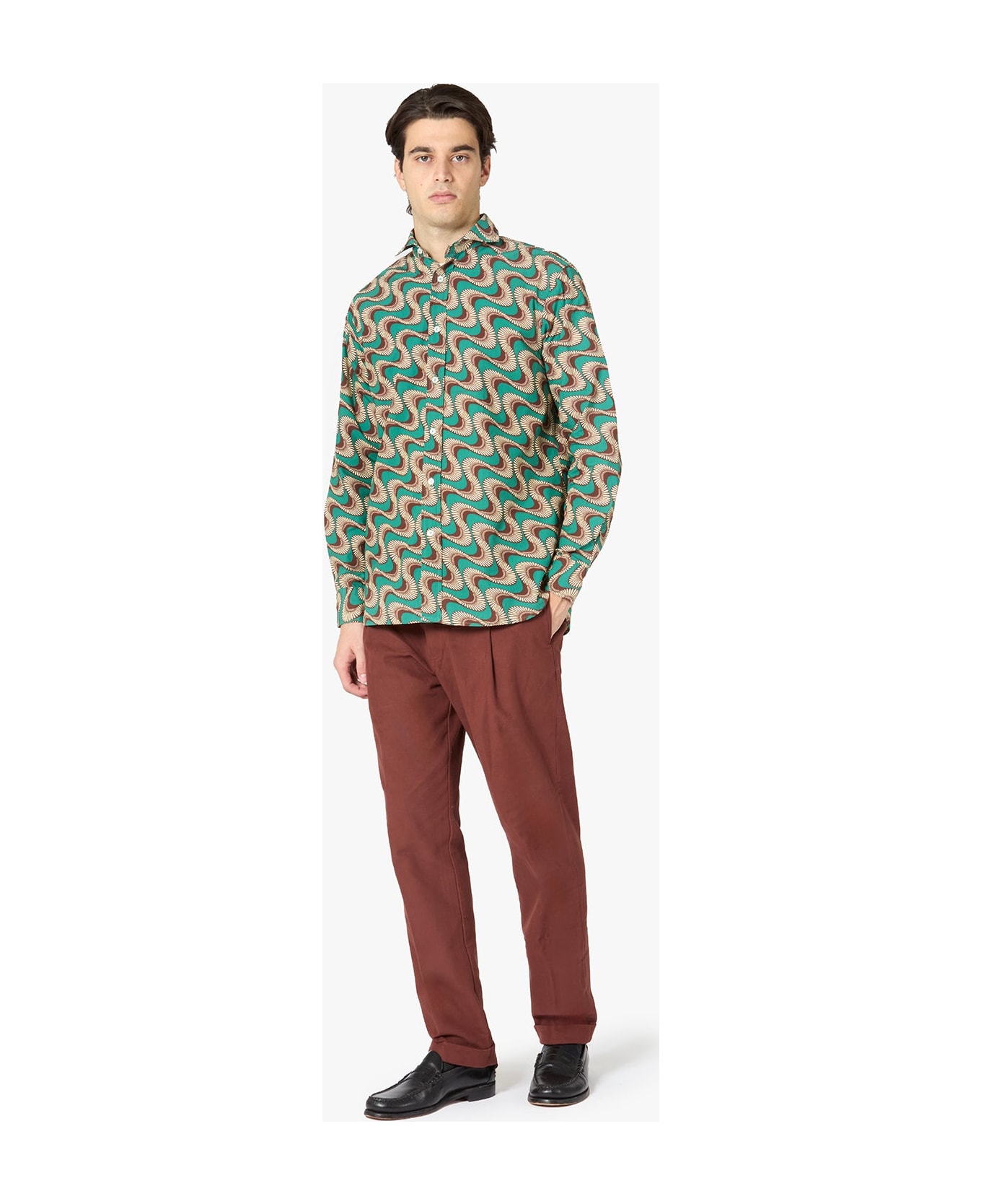 doppiaa Aalassio French Collar Printed Shirt