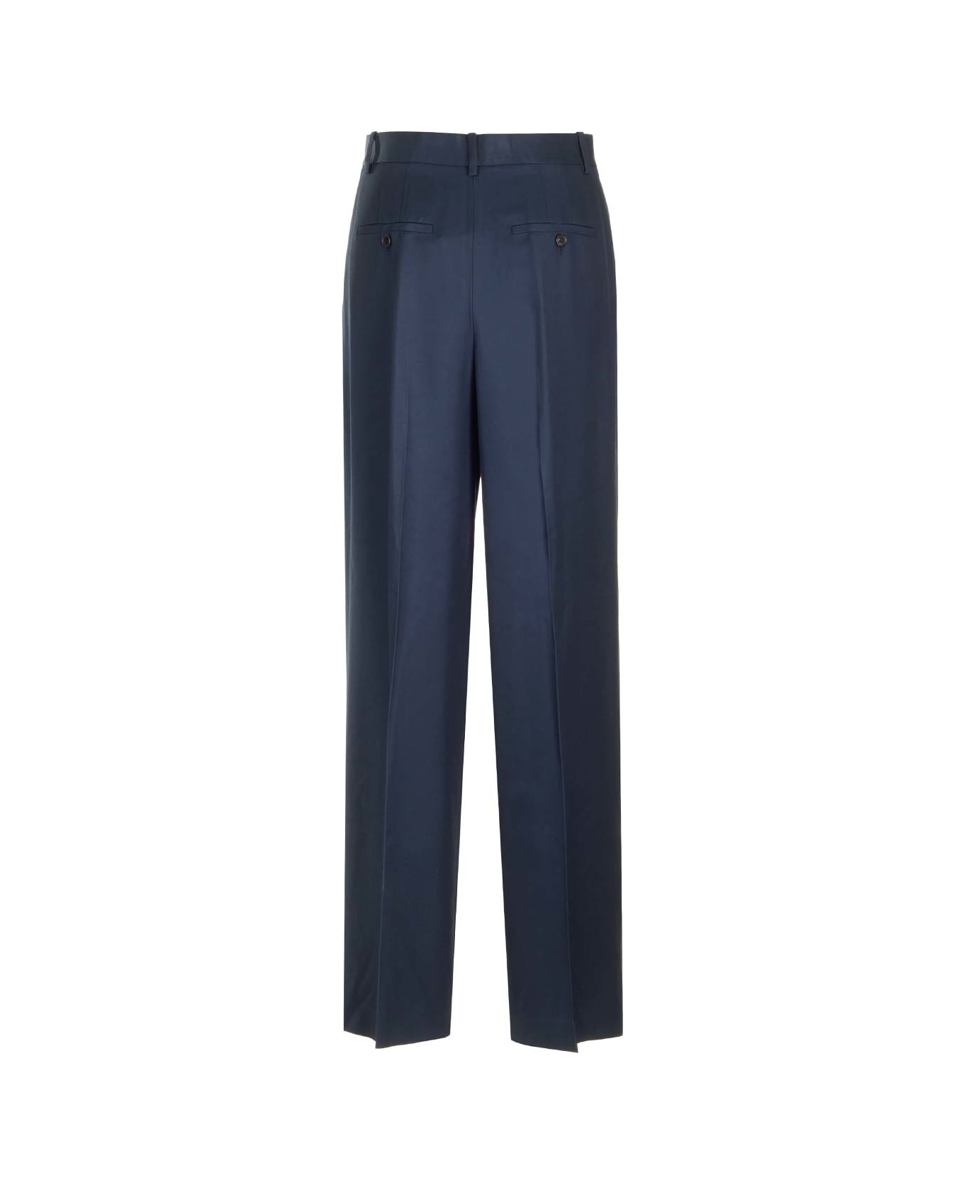 Theory Midnight Blue Satin Trousers - Xlv Nocturne Navy ボトムス