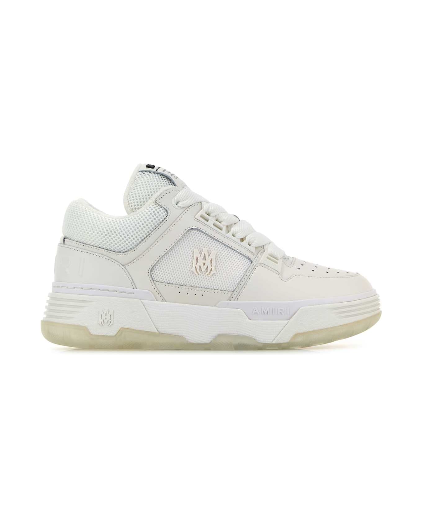 AMIRI White Leather And Fabric Ma-1 Sneakers - WHITE