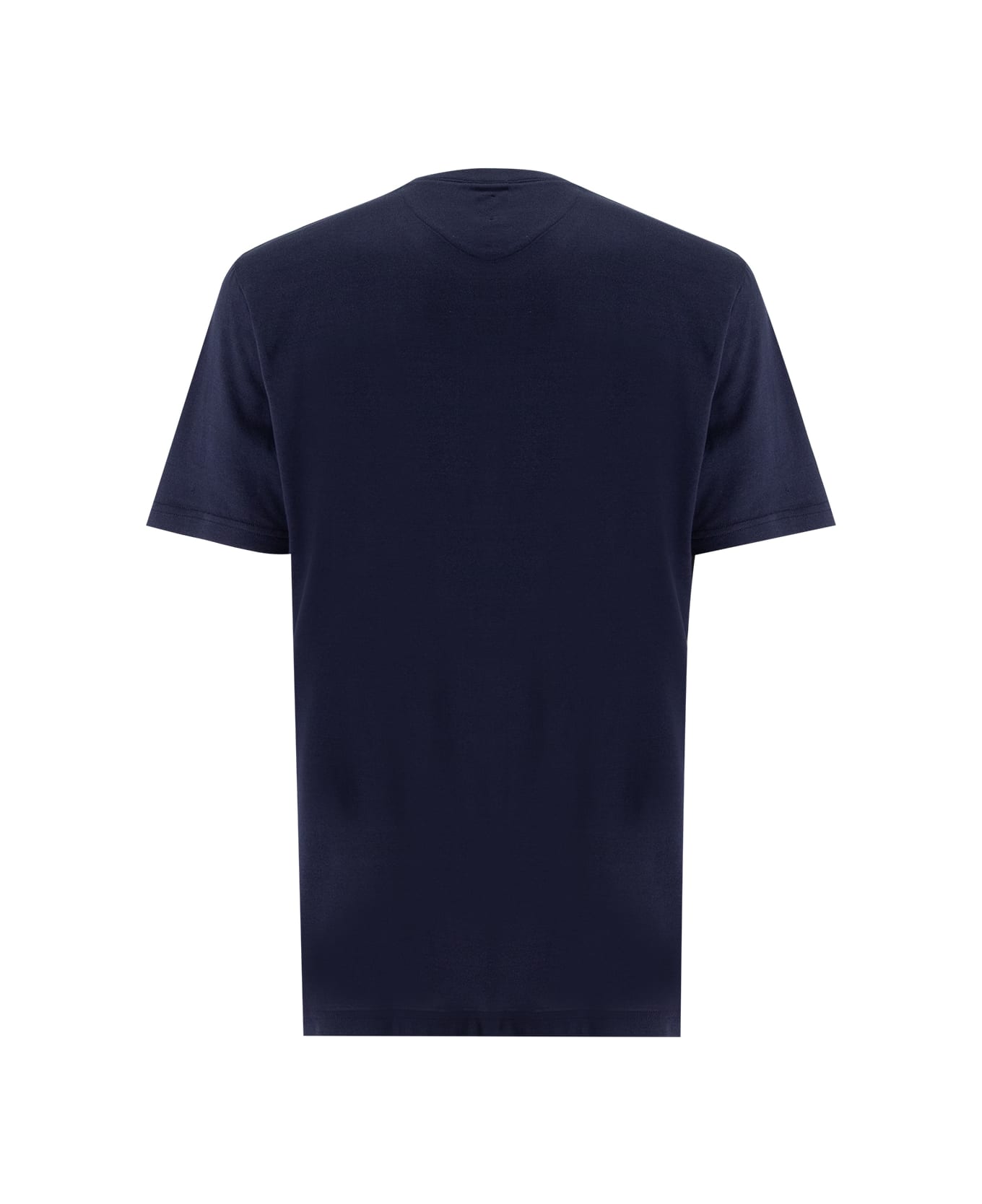 Eleventy Black Crewneck T-shirt With Layered Collar In Cotton Man - BLU/GRIGIO/BIANCO
