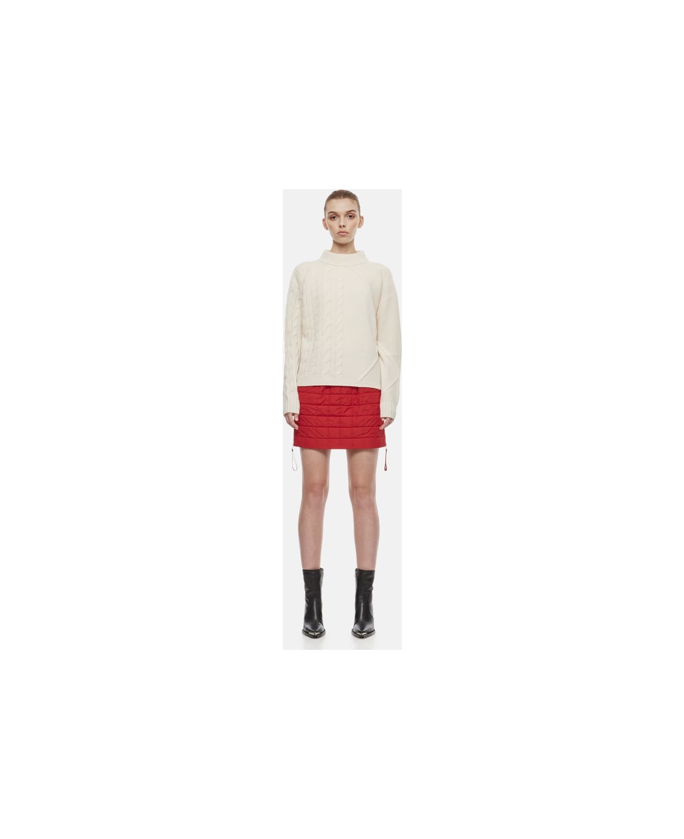 Max Mara Quilted Nylon Kim Miniskirt - Red