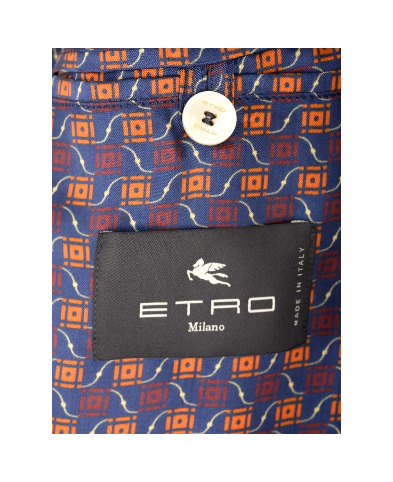 Etro Structured Wool Coat - Blu コート