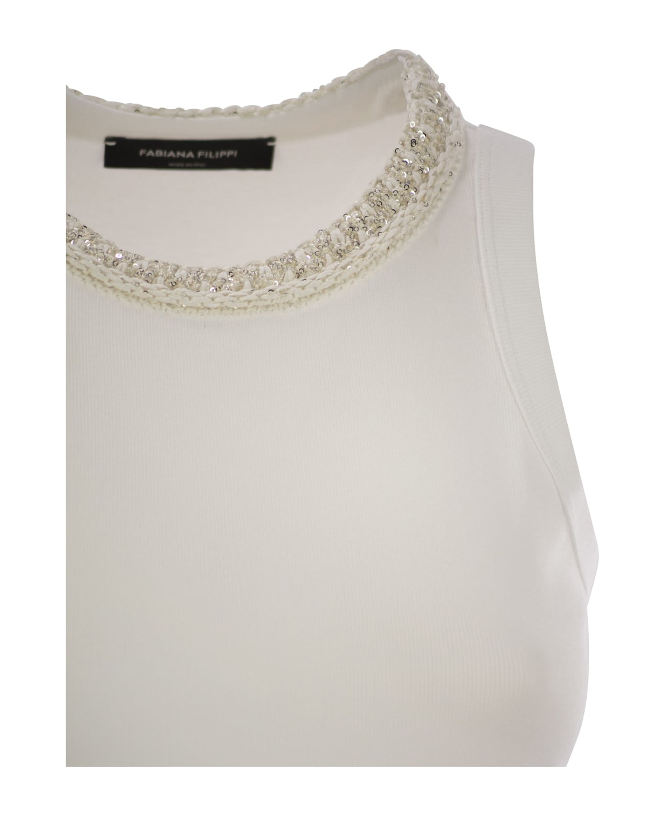 Fabiana Filippi Jersey Tank Top - White