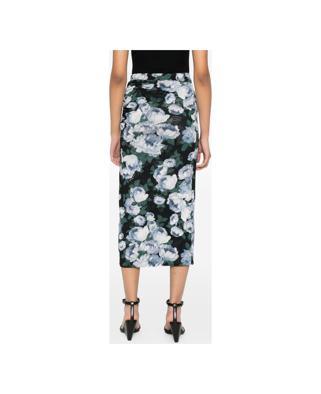 Stella McCartney Bunch Of Roses Long Skirt - Black
