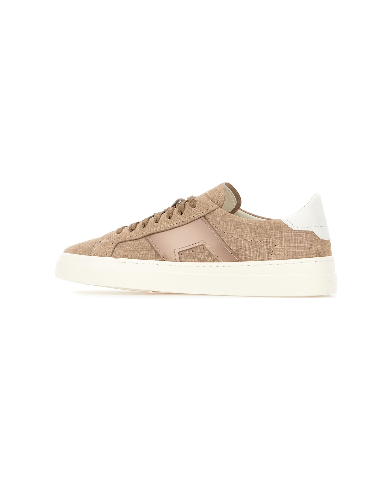 Santoni Cappuccino Fabric Sneakers - BROWN