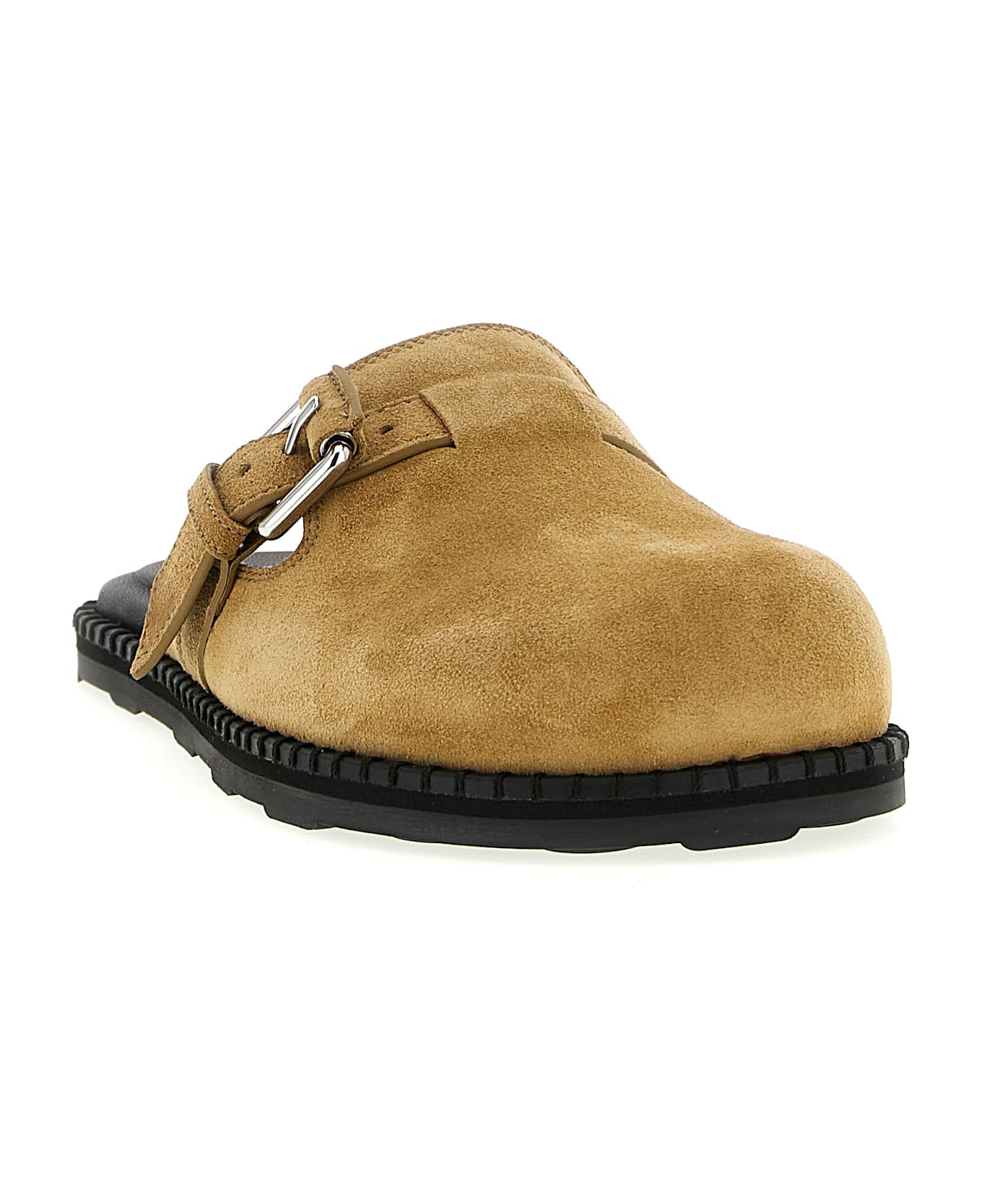 Moschino Suede Sabots - Beige