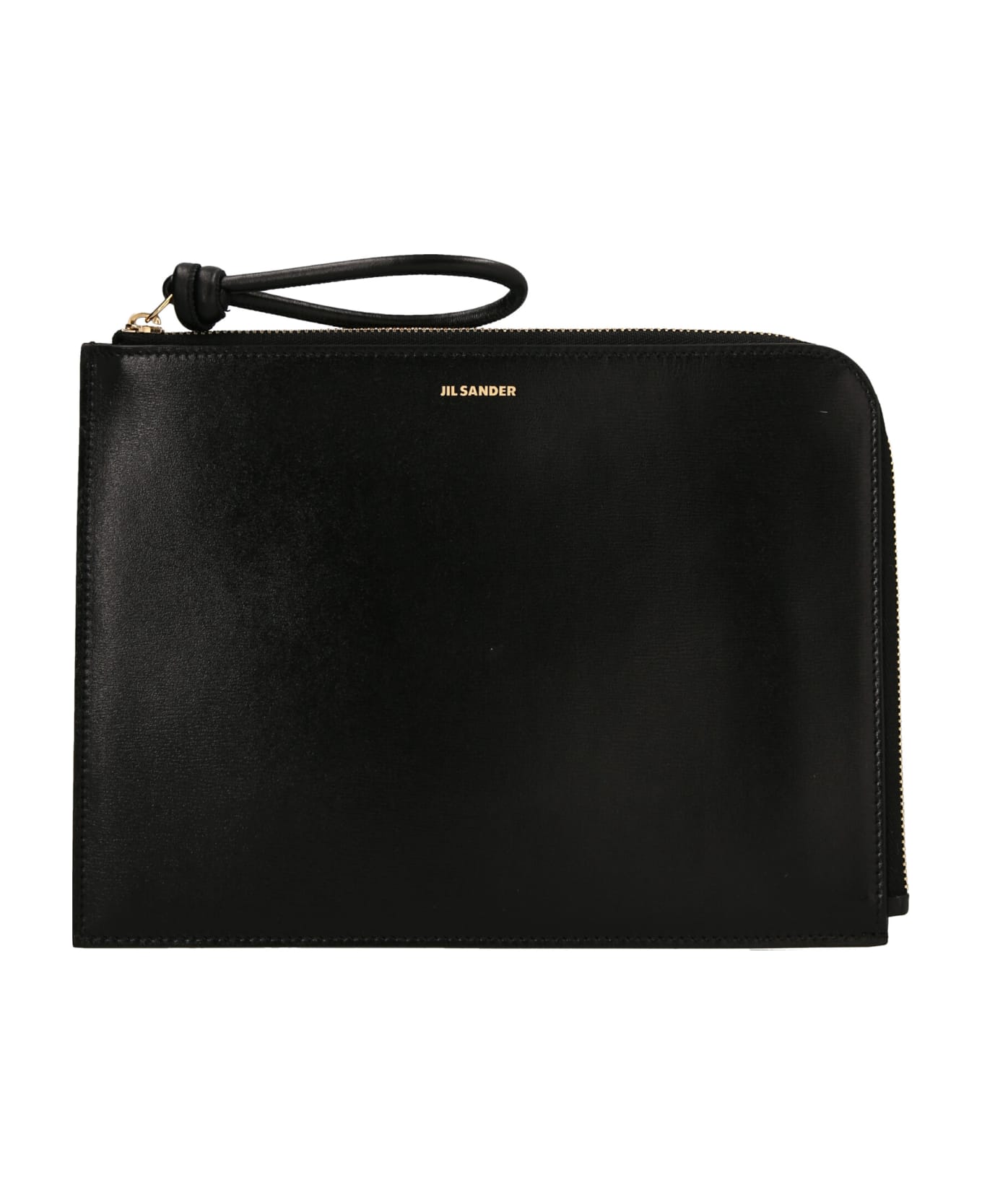 Jil Sander Logo Leather Clutch - Black