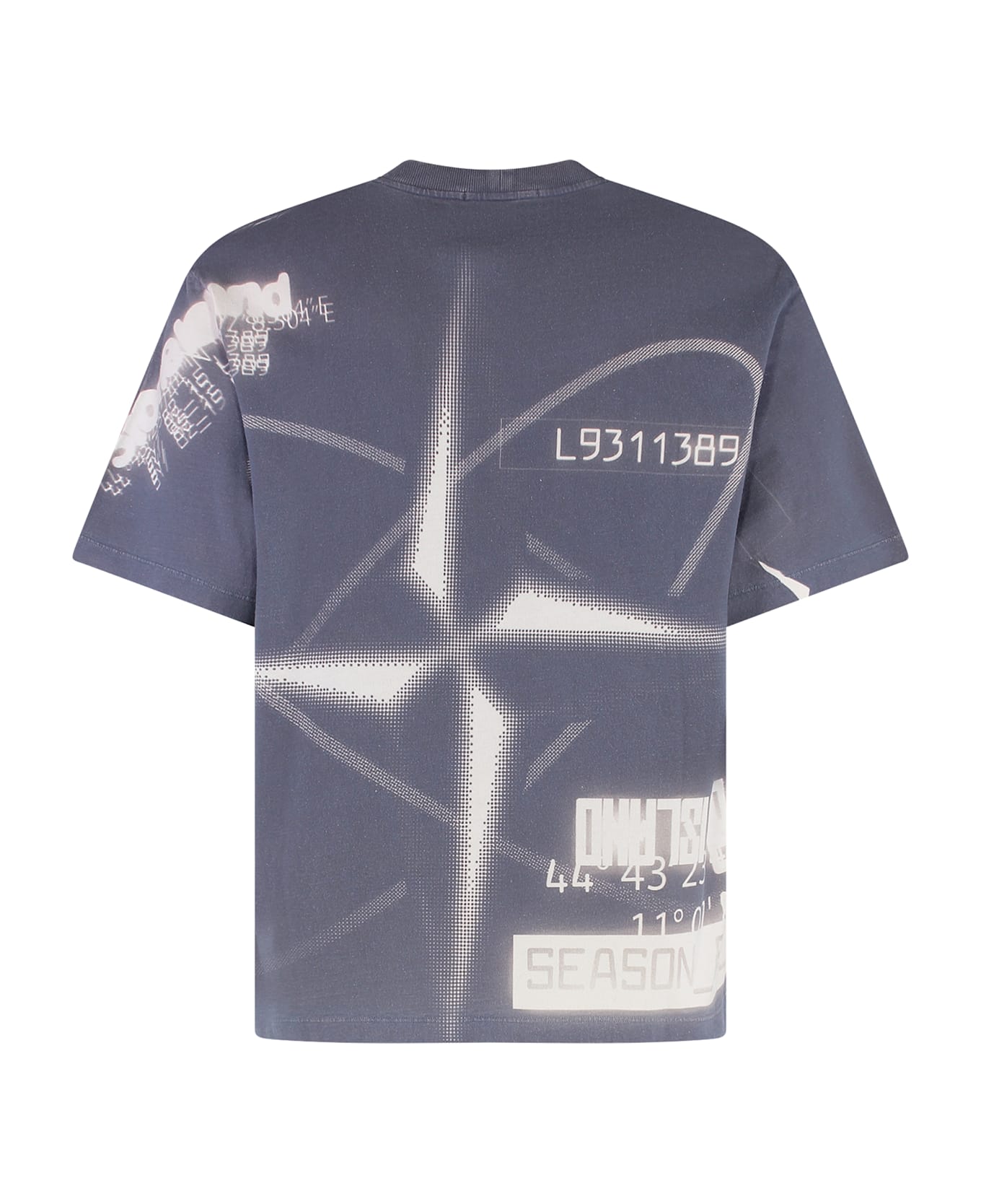 Stone Island Logo Cotton T-shirt - blue