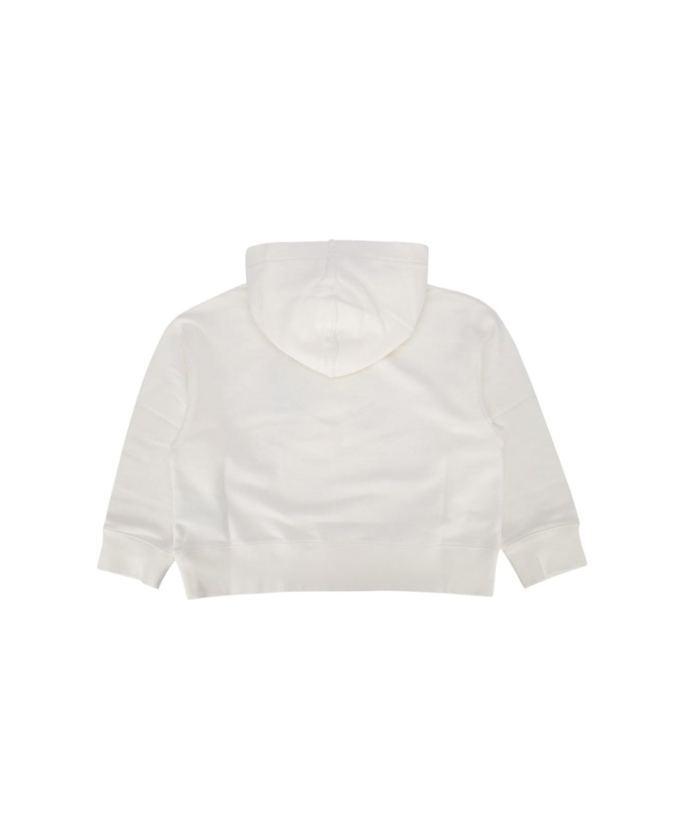 Palm Angels Graphic-printed Long Sleeved Hoodie - WHITE ニットウェア＆スウェットシャツ