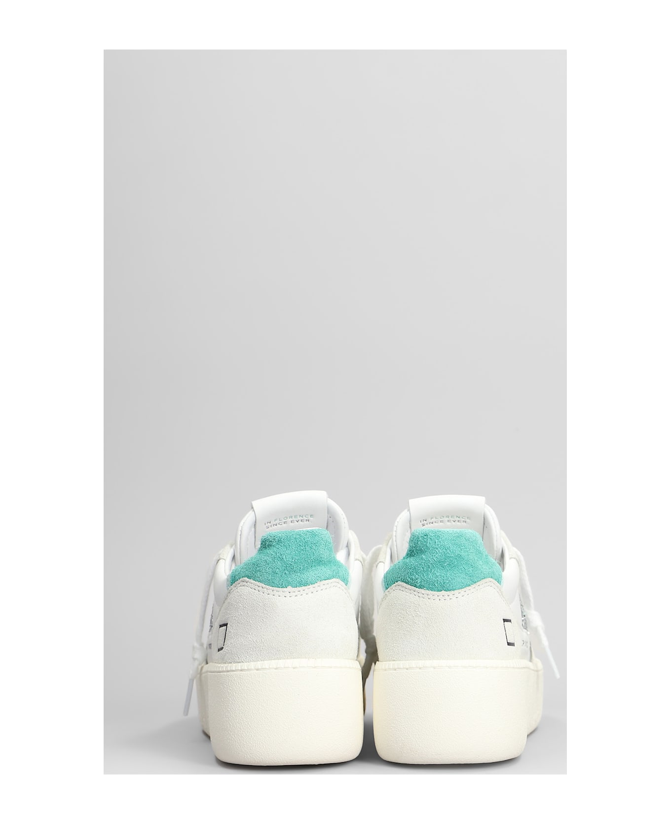 D.A.T.E. Court Platform Sneakers In White Suede And Leather - white