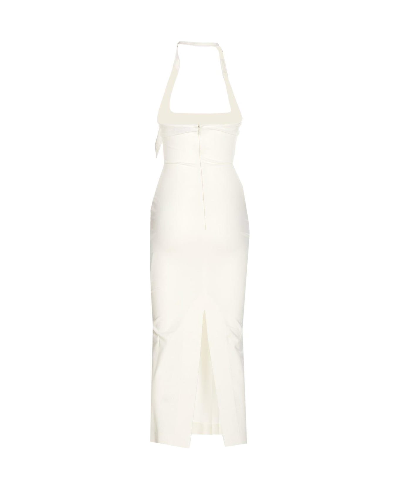 The Attico Halterneck Midi Dress - White