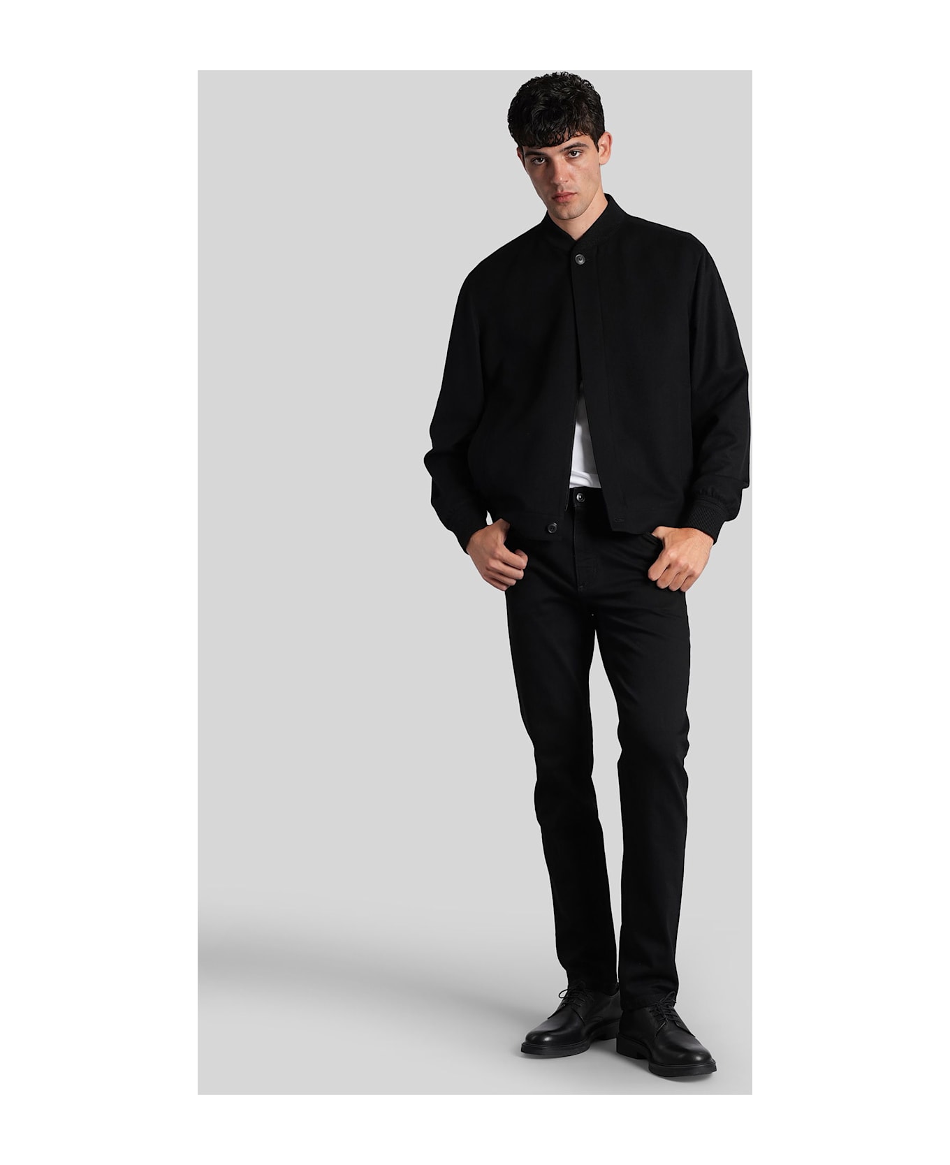 Zegna Bomber Jacket In Black Cashmere - black