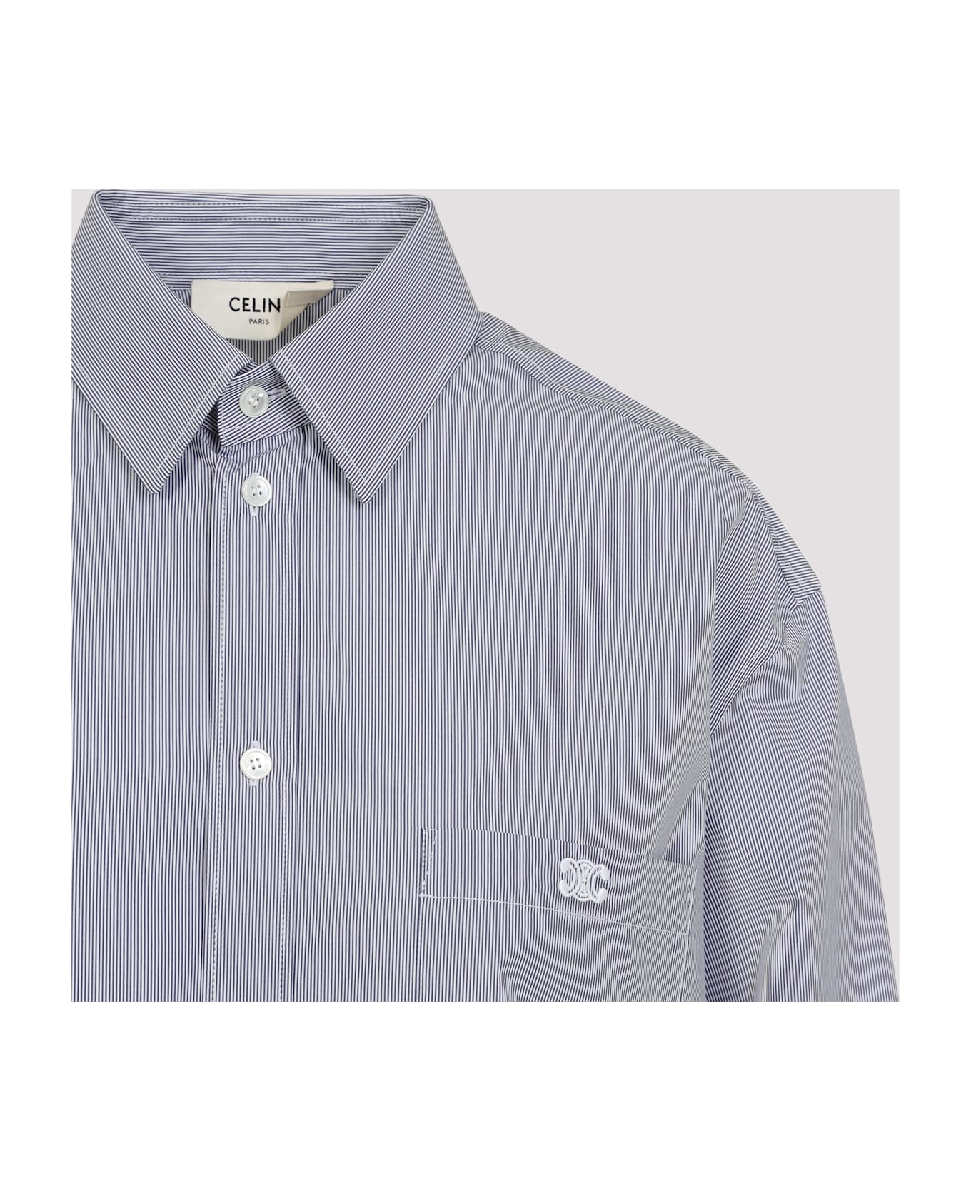Celine Triomphe Cropped Shirt - Nq Craie Marine シャツ