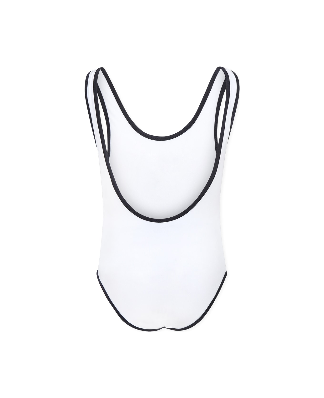 Balmain White Swimsuit For Girl With Logo - White
