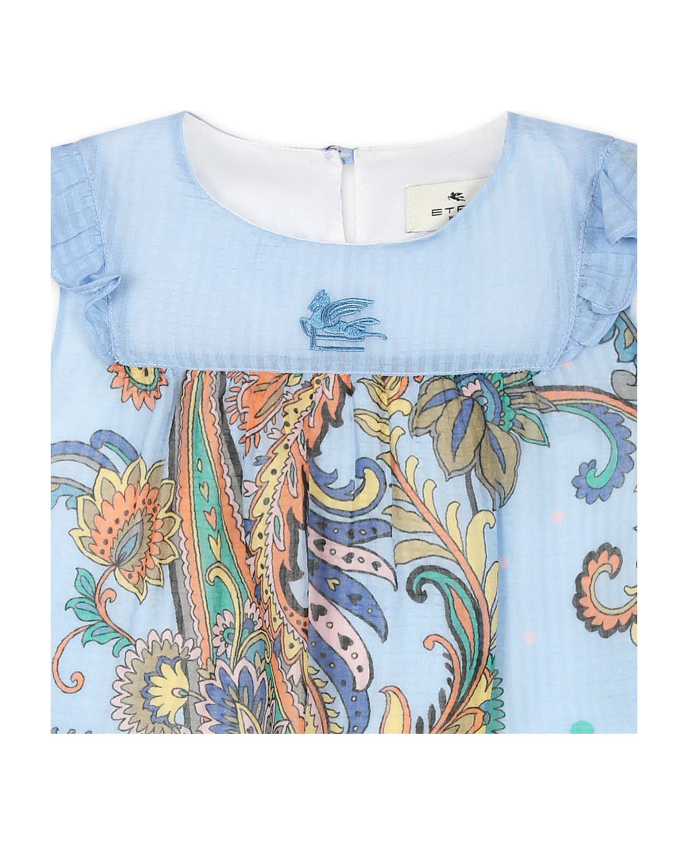 Etro Light Blue Top For Girl With Paisley Print - Light Blue