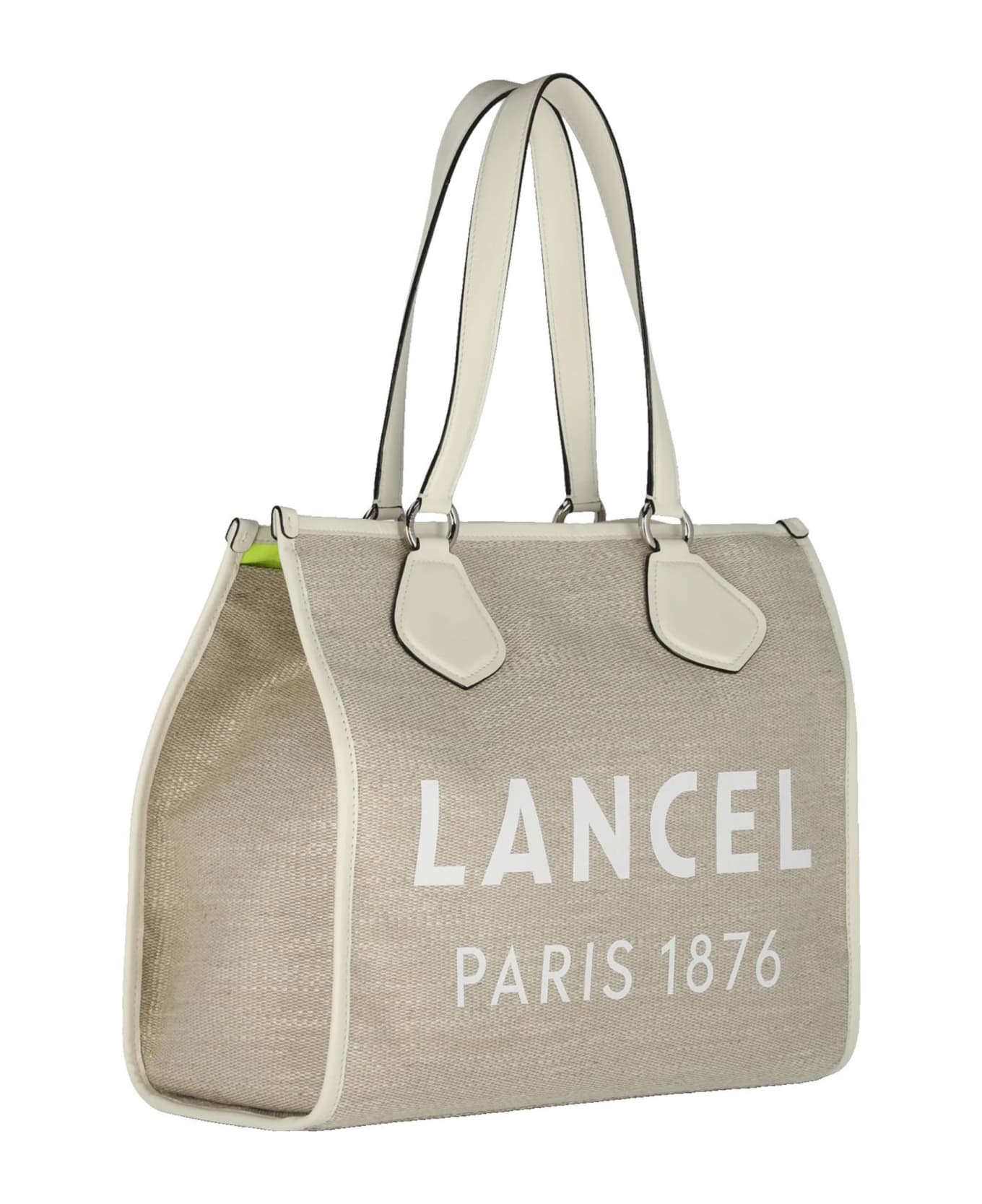 Lancel White Tote Bag - Natural